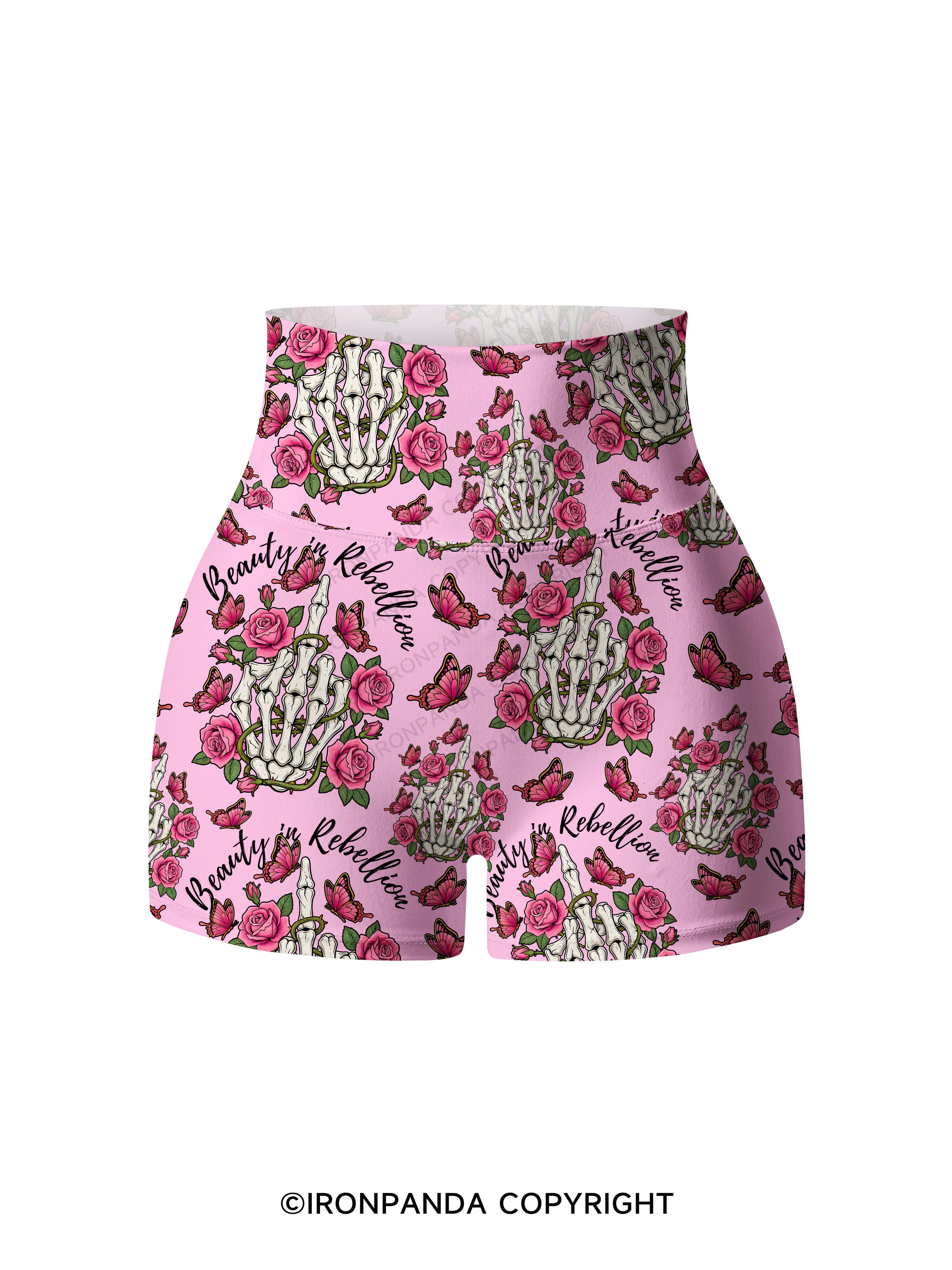 Beauty in Rebellion Printed Yoga Shorts