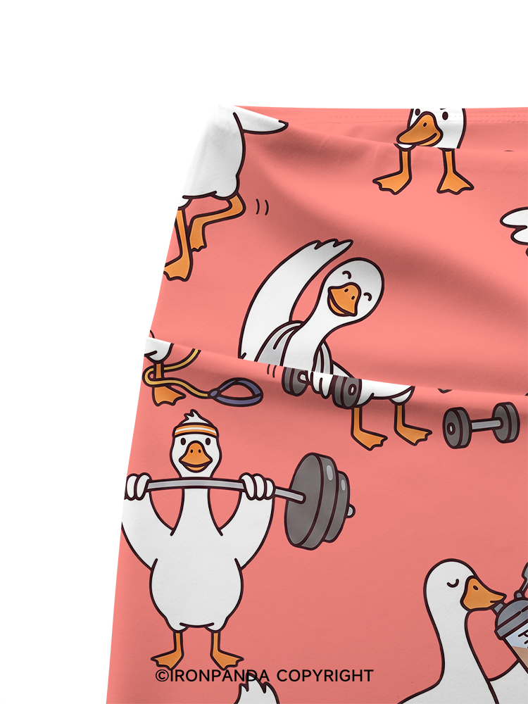 Silly Goose Gym Printed Yoga Cycling Shorts