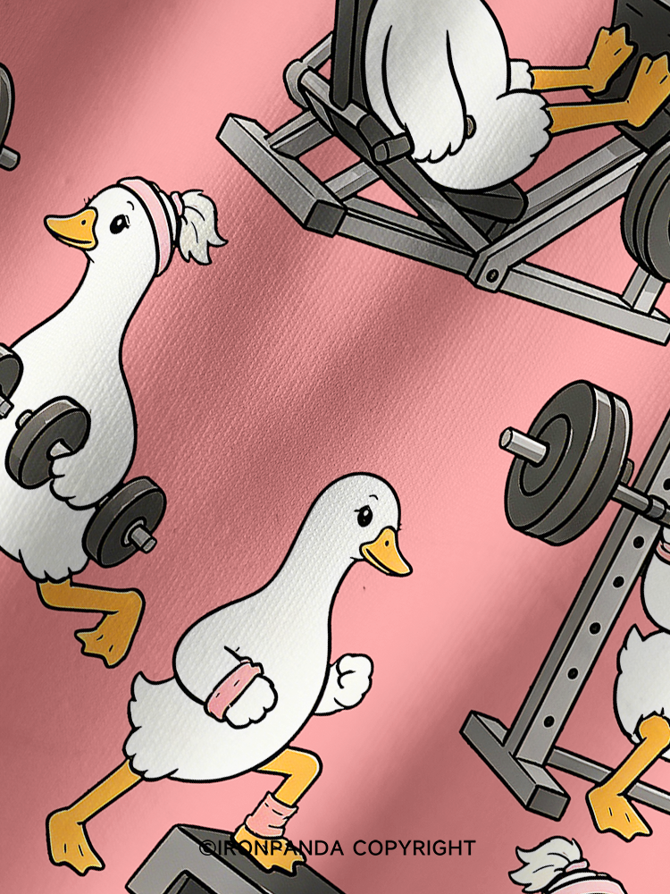 Full Duck Power, Burning Calories Printed Yoga Shorts