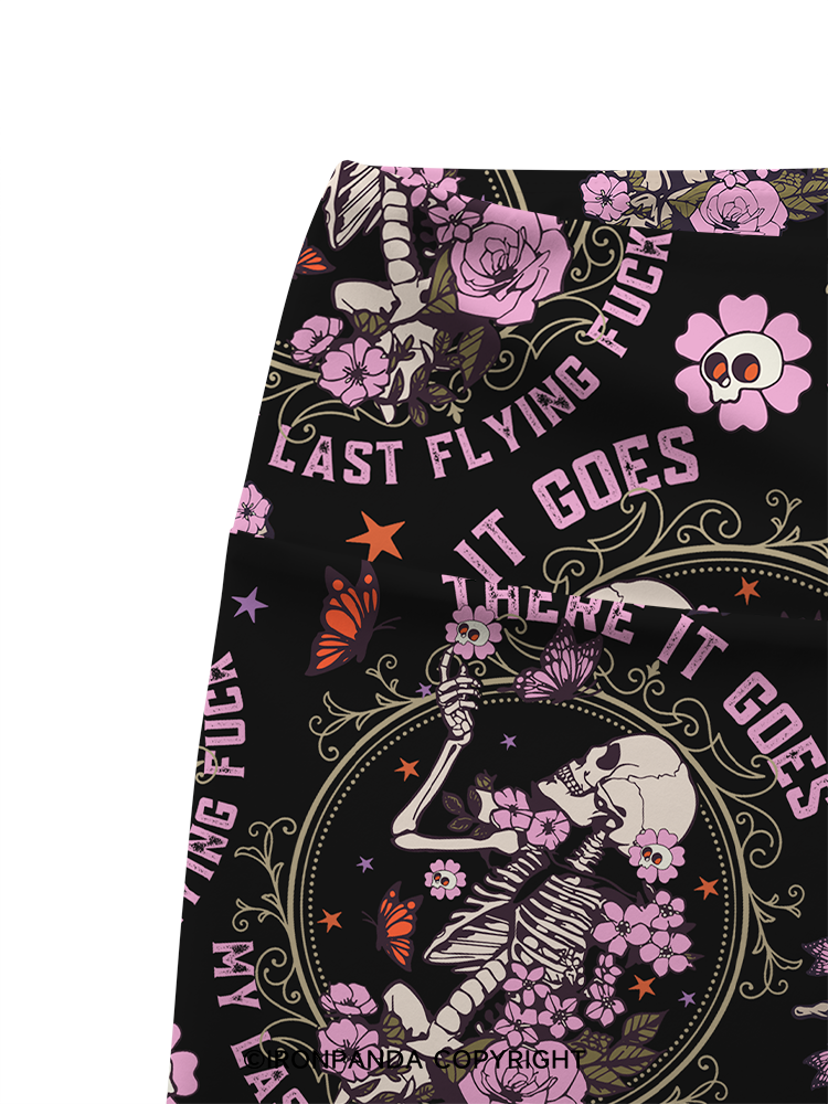 There It Goes My Last Flying Printed Yoga Cycling Shorts