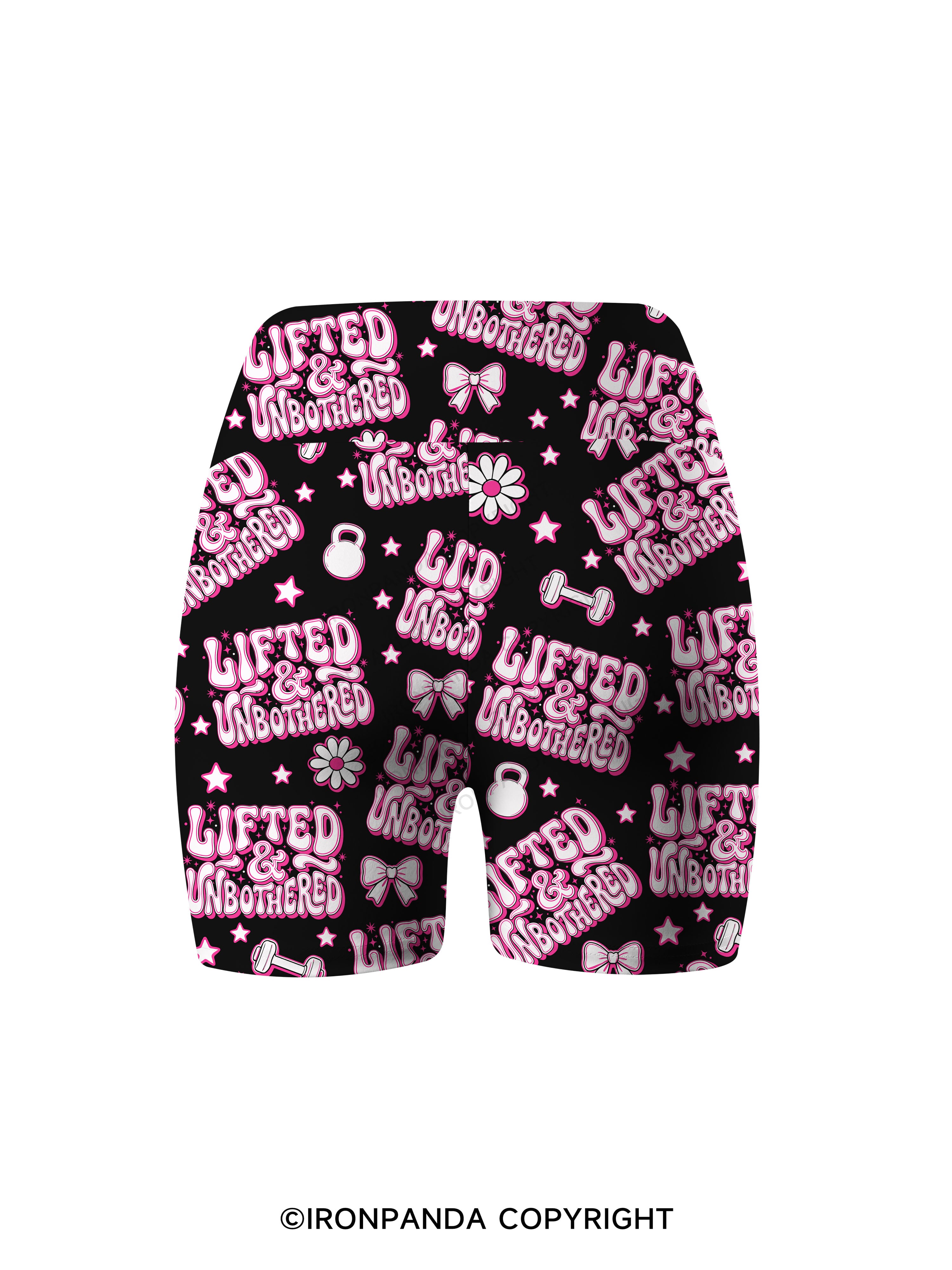 Lifted And Unbothered Printed Yoga Cycling Shorts