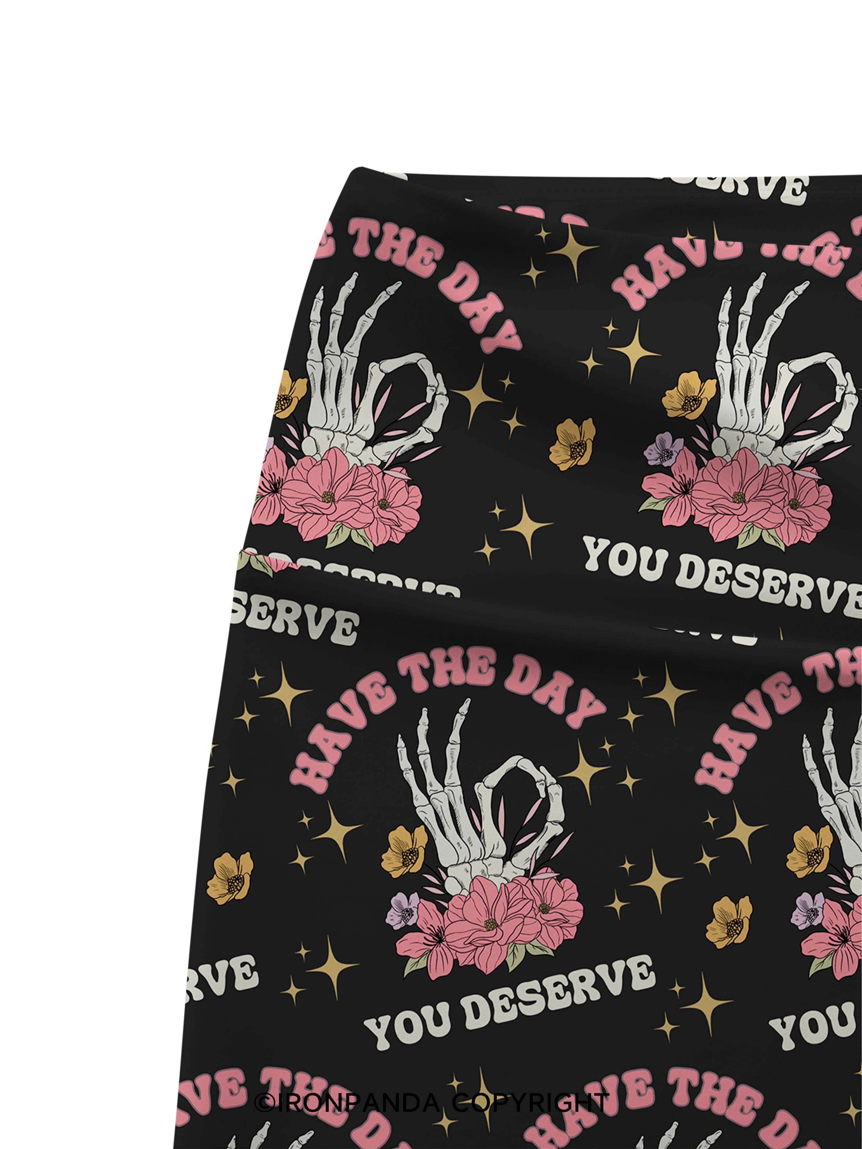 HAVE THE DAY YOU DESERVE Printed Yoga Cycling Shorts