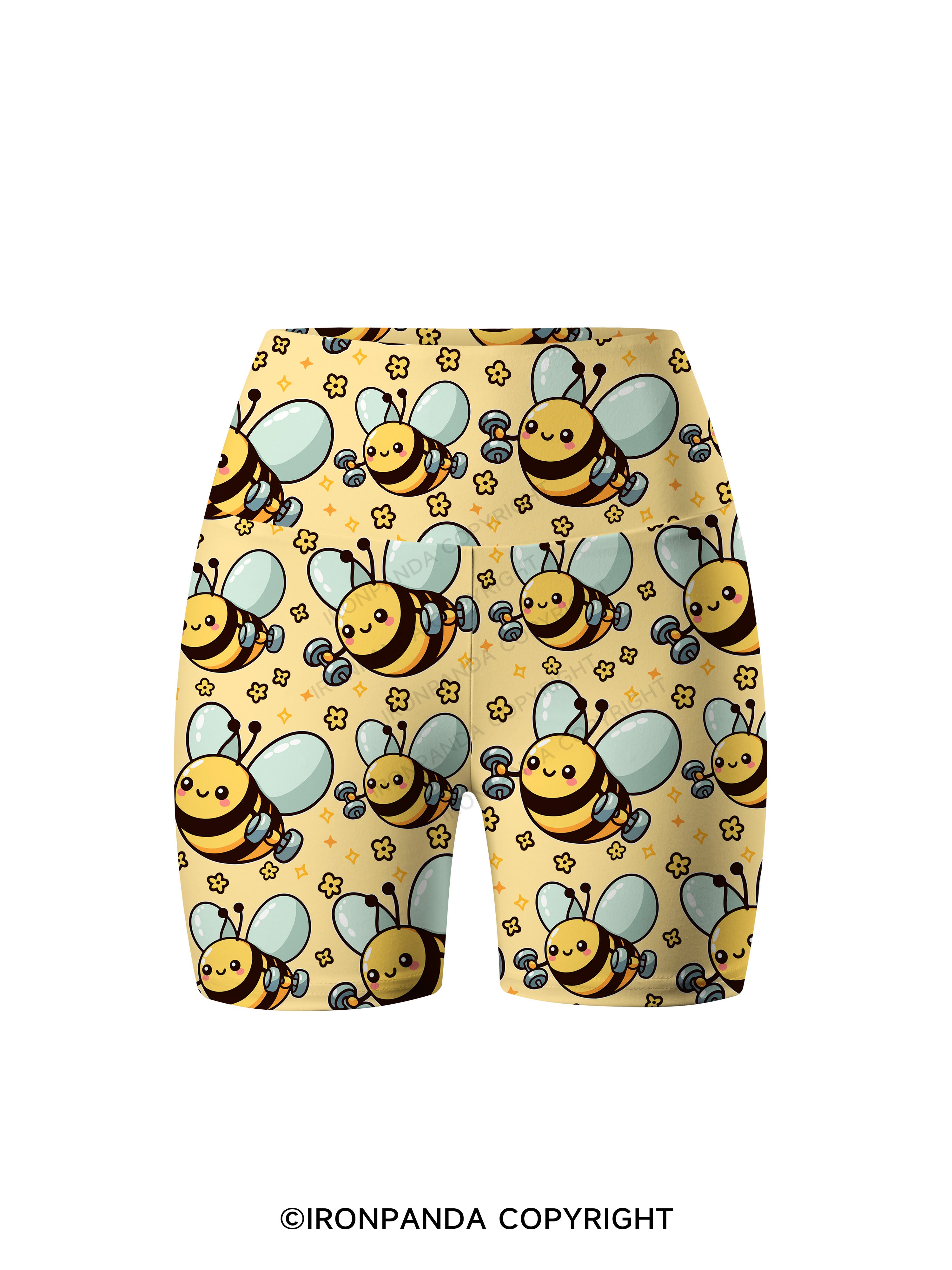 Busy Bee, Gains All Day Printed Yoga Cycling Shorts
