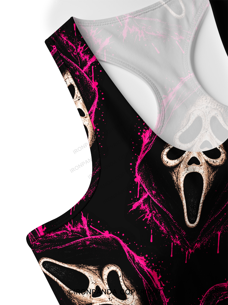 Ghost face Racerback Sports Bra