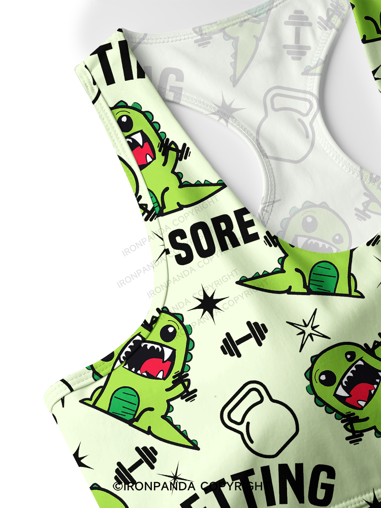 Getting Dino-Sore Racerback Sports Bra