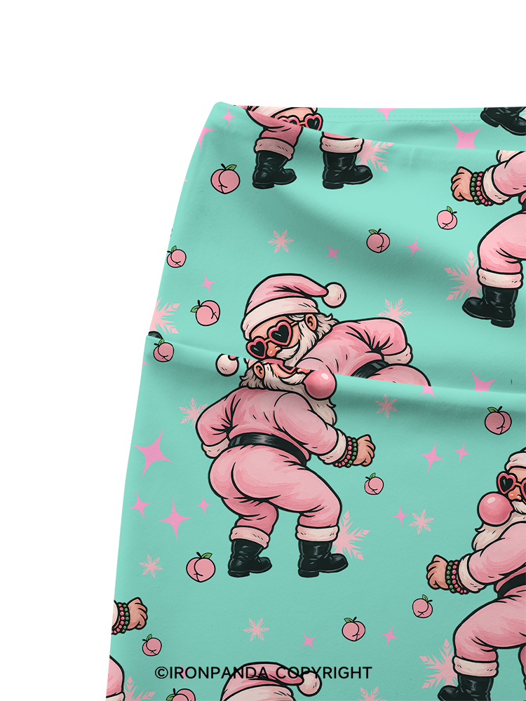 MERRY THICC-MAS Fitness Printed Yoga Cycling Shorts