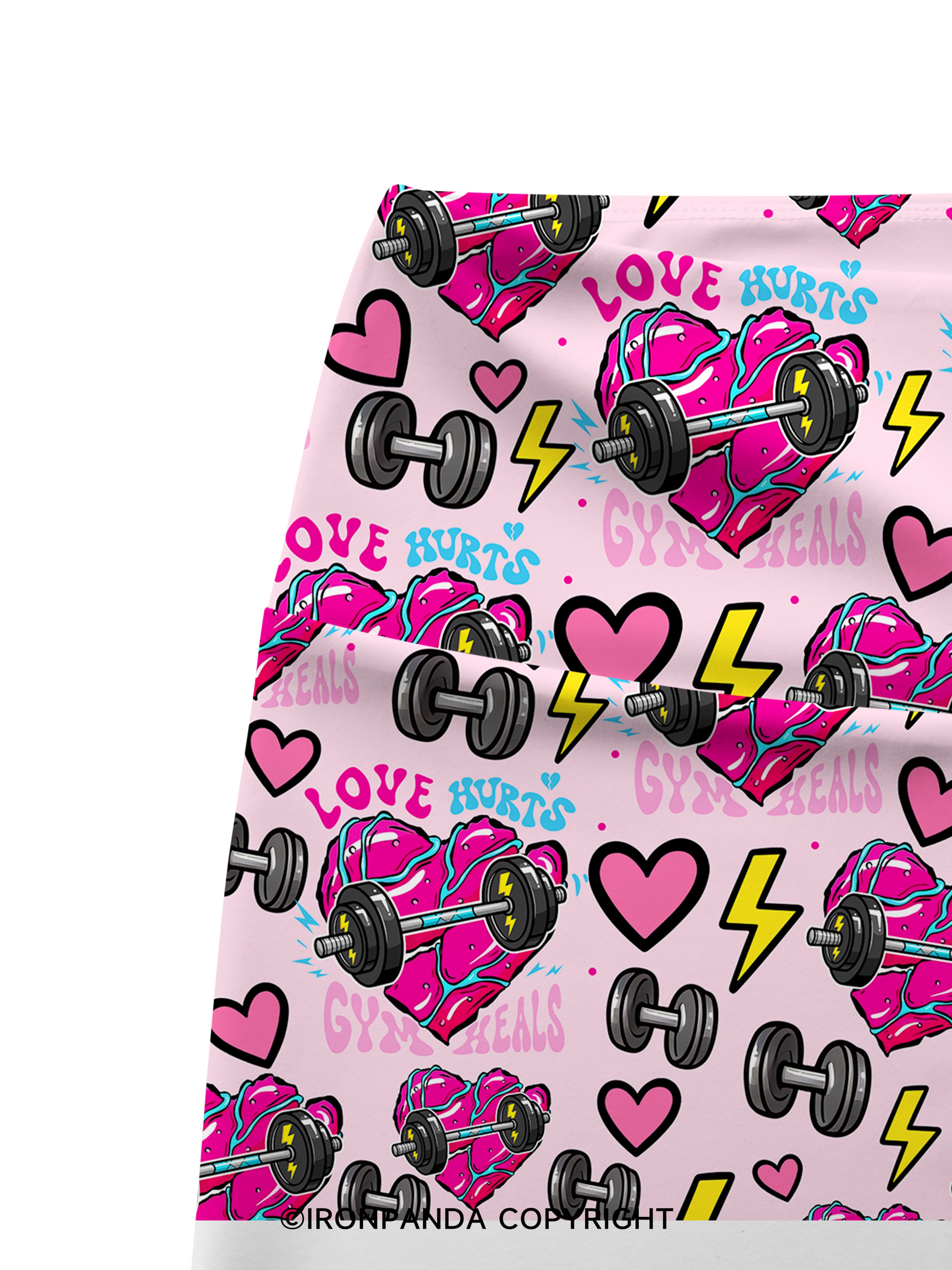 Love hurts, gym heals Printed Yoga Cycling Shorts