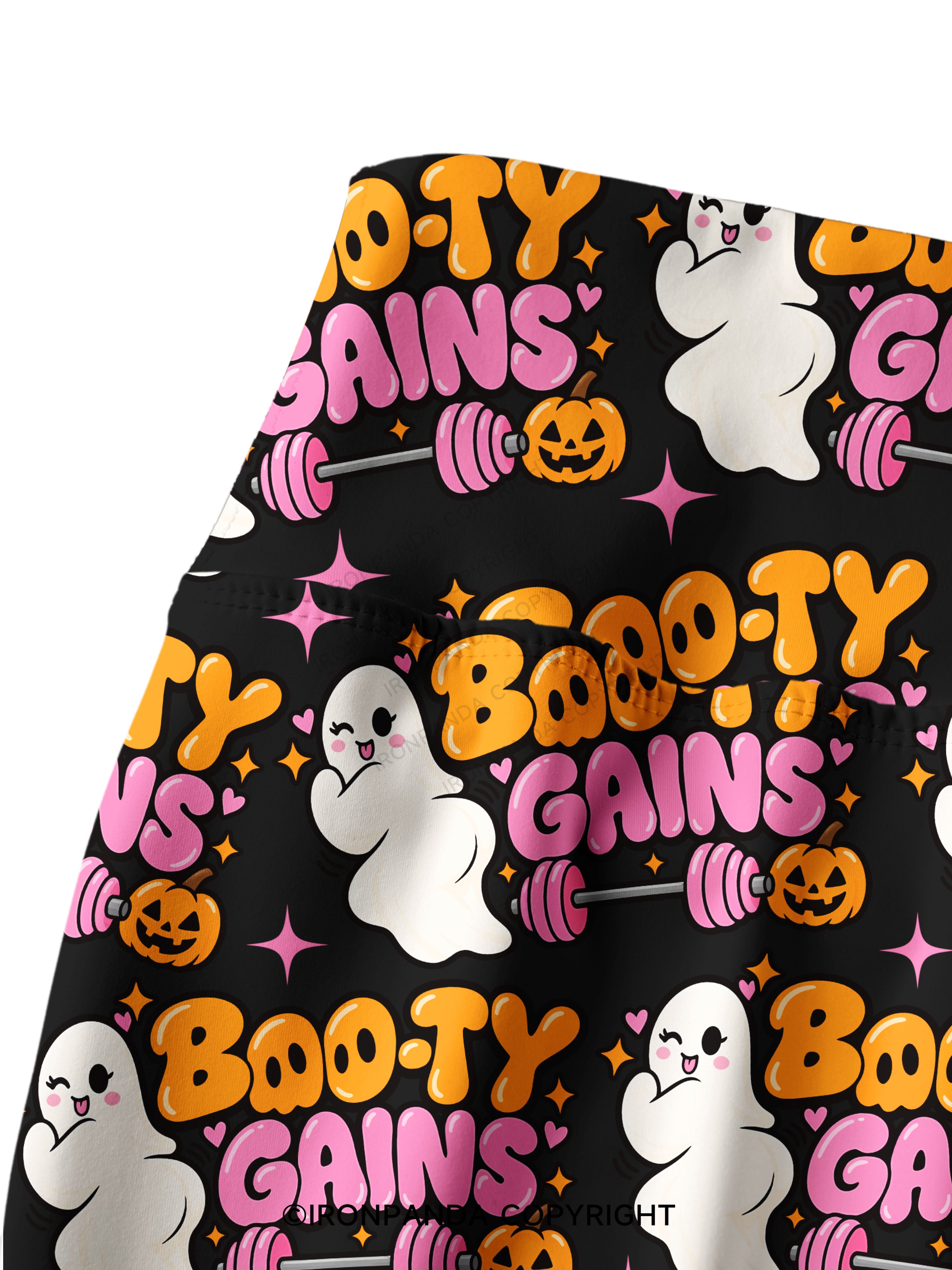 BOO-TY GAINS CUTE GHOST Printed Yoga Pants