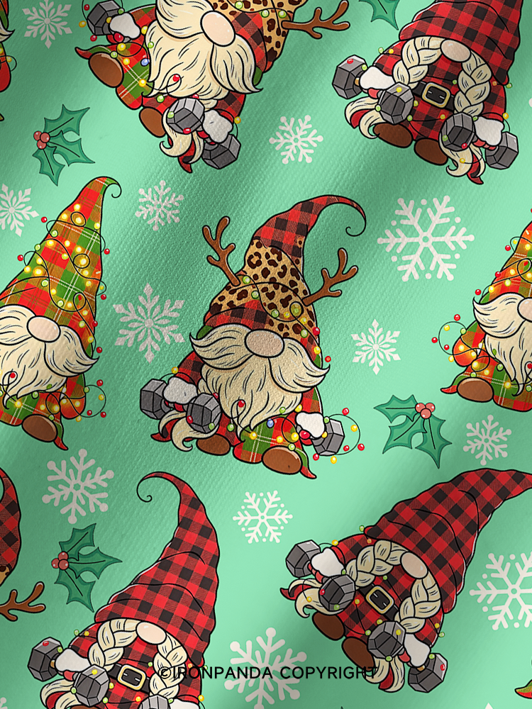 Fitness Christmas Elf Printed Yoga Shorts