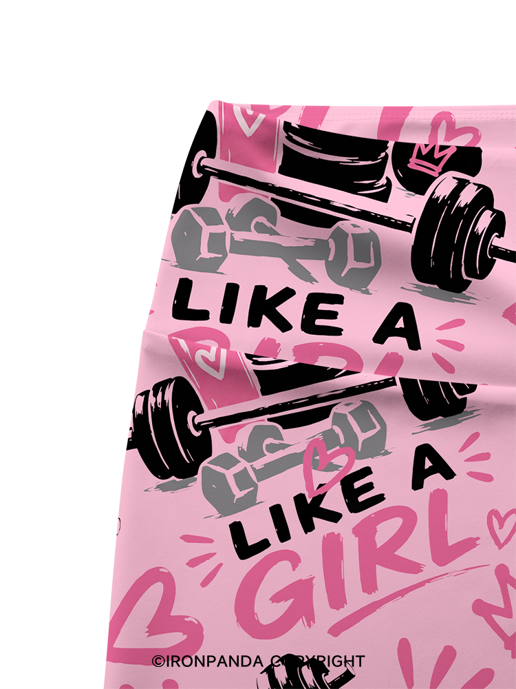 Lift Like a Girl Printed Yoga Cycling Shorts