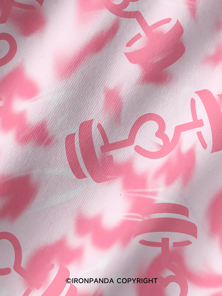 Pink Love Gym Printed Yoga Shorts