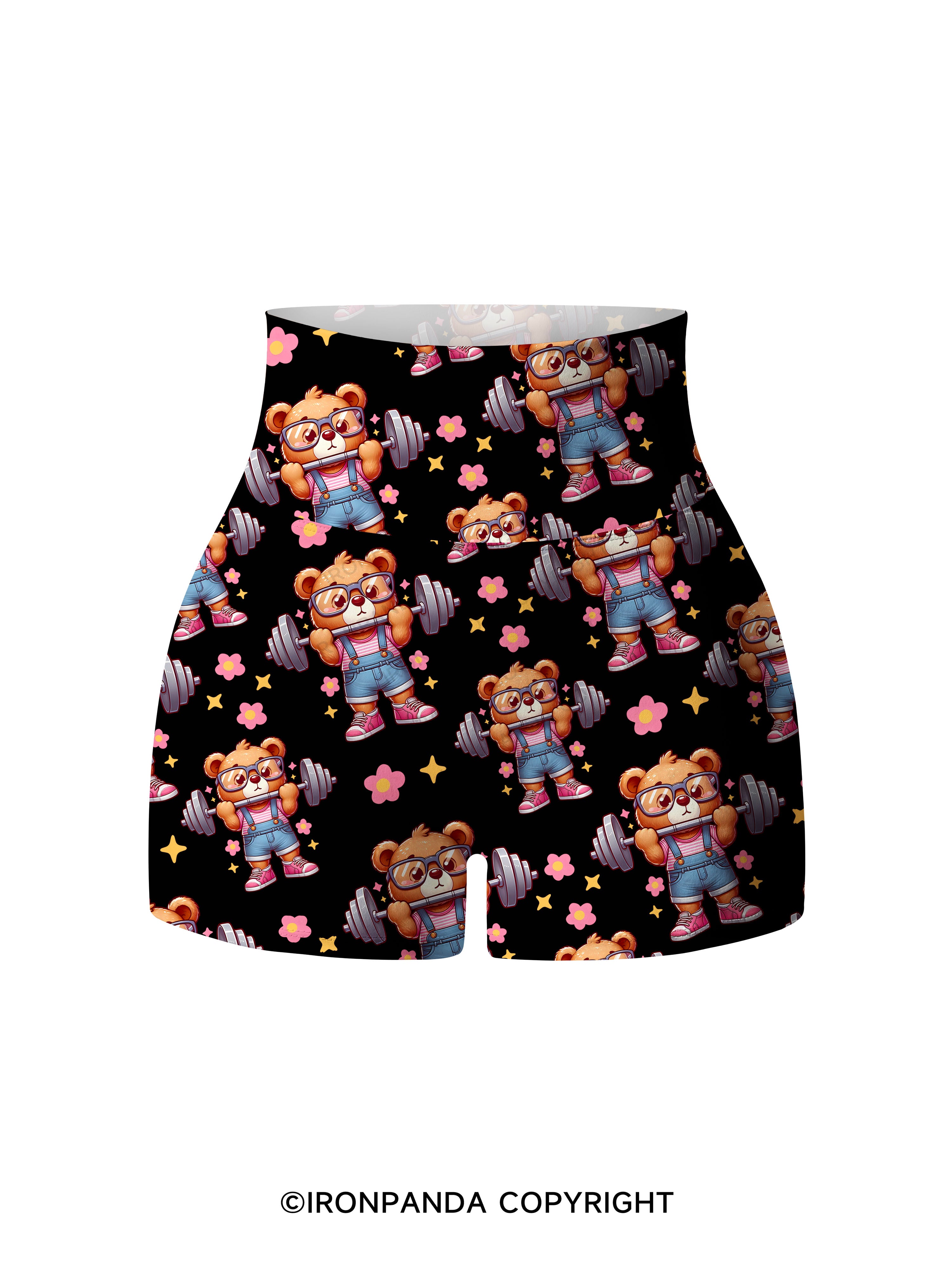 KINDA STRONG, SORTA FLUFFY Printed Yoga Shorts