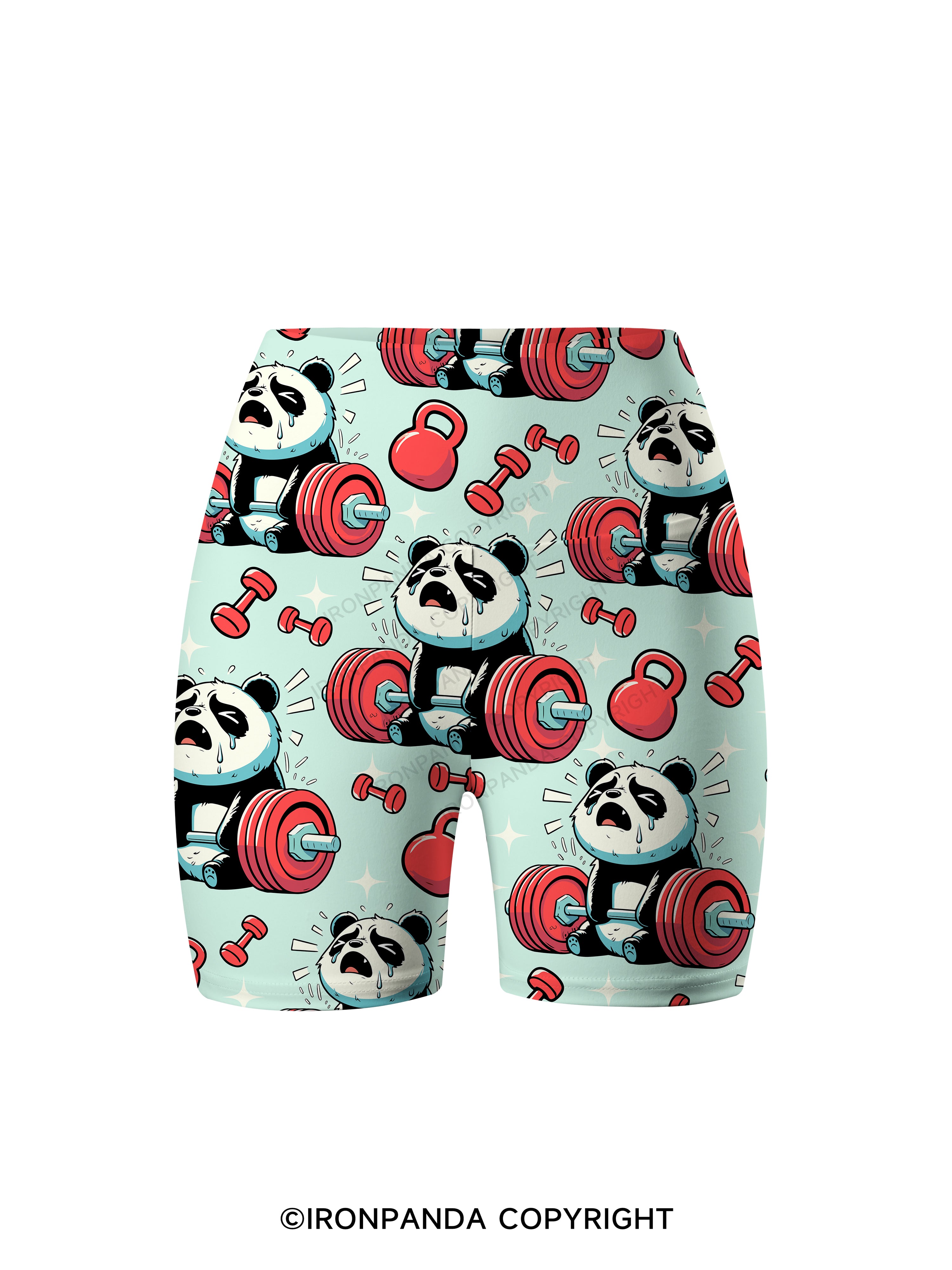 don't fart panda weightlifting Printed Yoga Cycling Shorts
