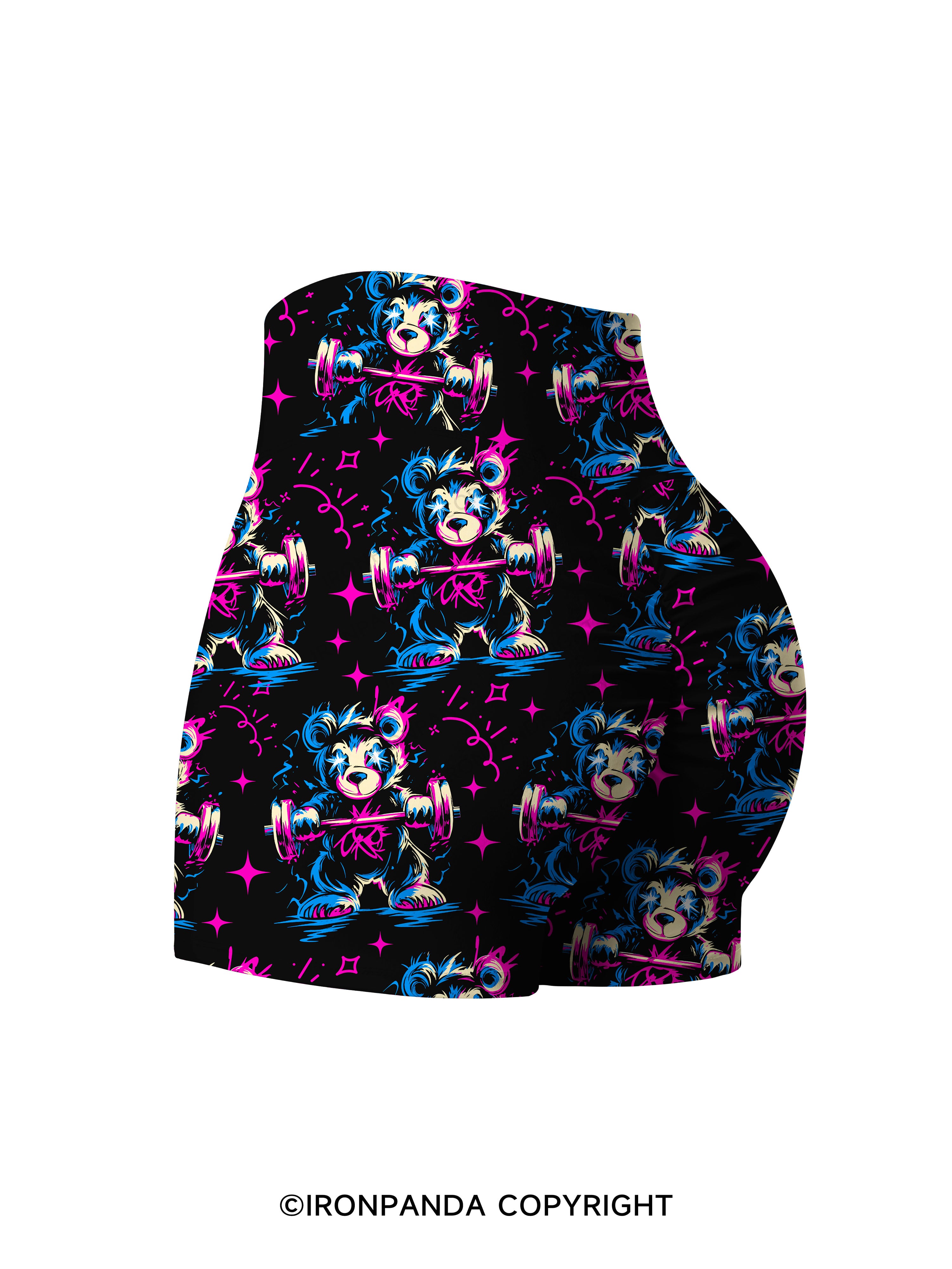 LIFT HEAVY PET BEAR Printed Yoga Shorts