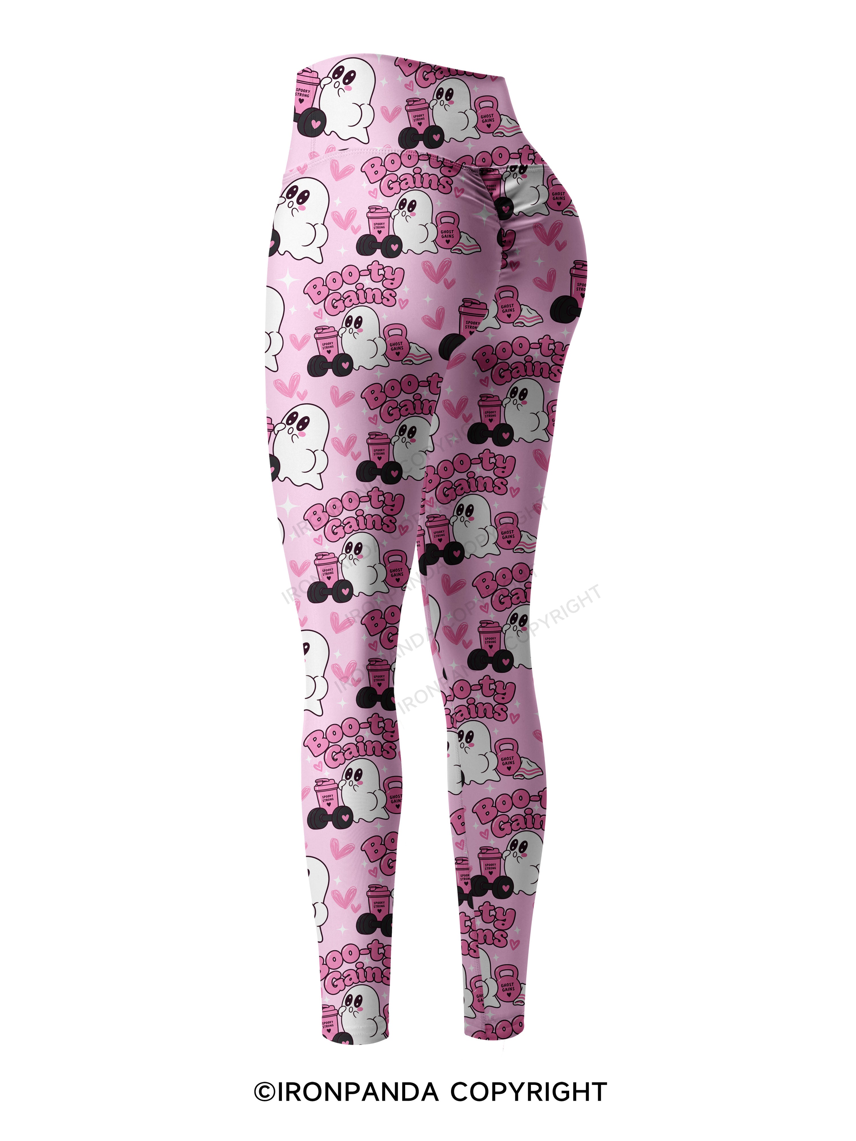 Boo-ty Gains Ghost Printed Yoga Pants