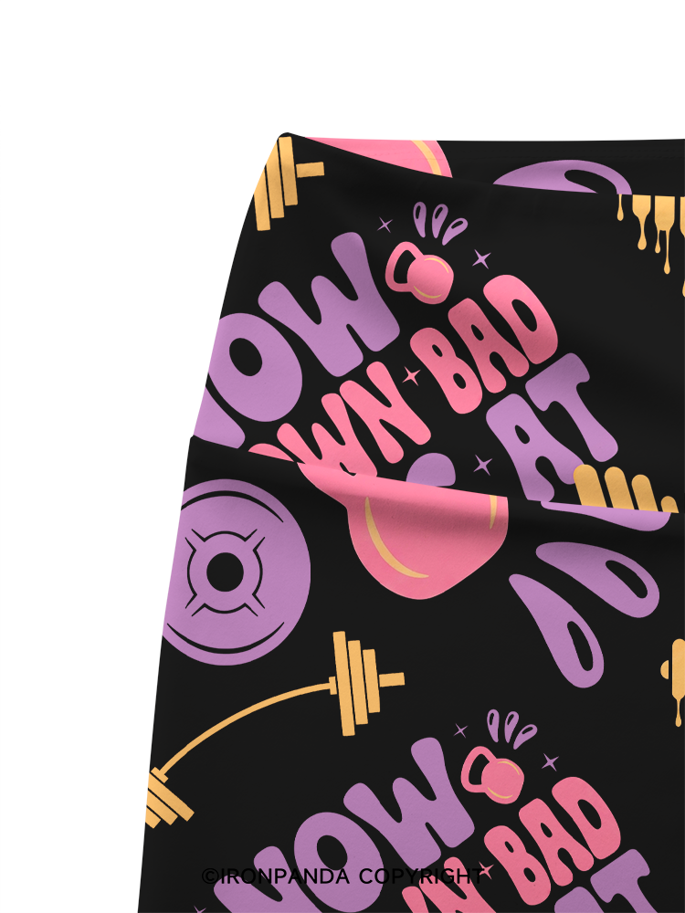 NOW I’M DOWN BAD CRYING AT THE GYM kettlebell Printed Yoga Cycling Shorts
