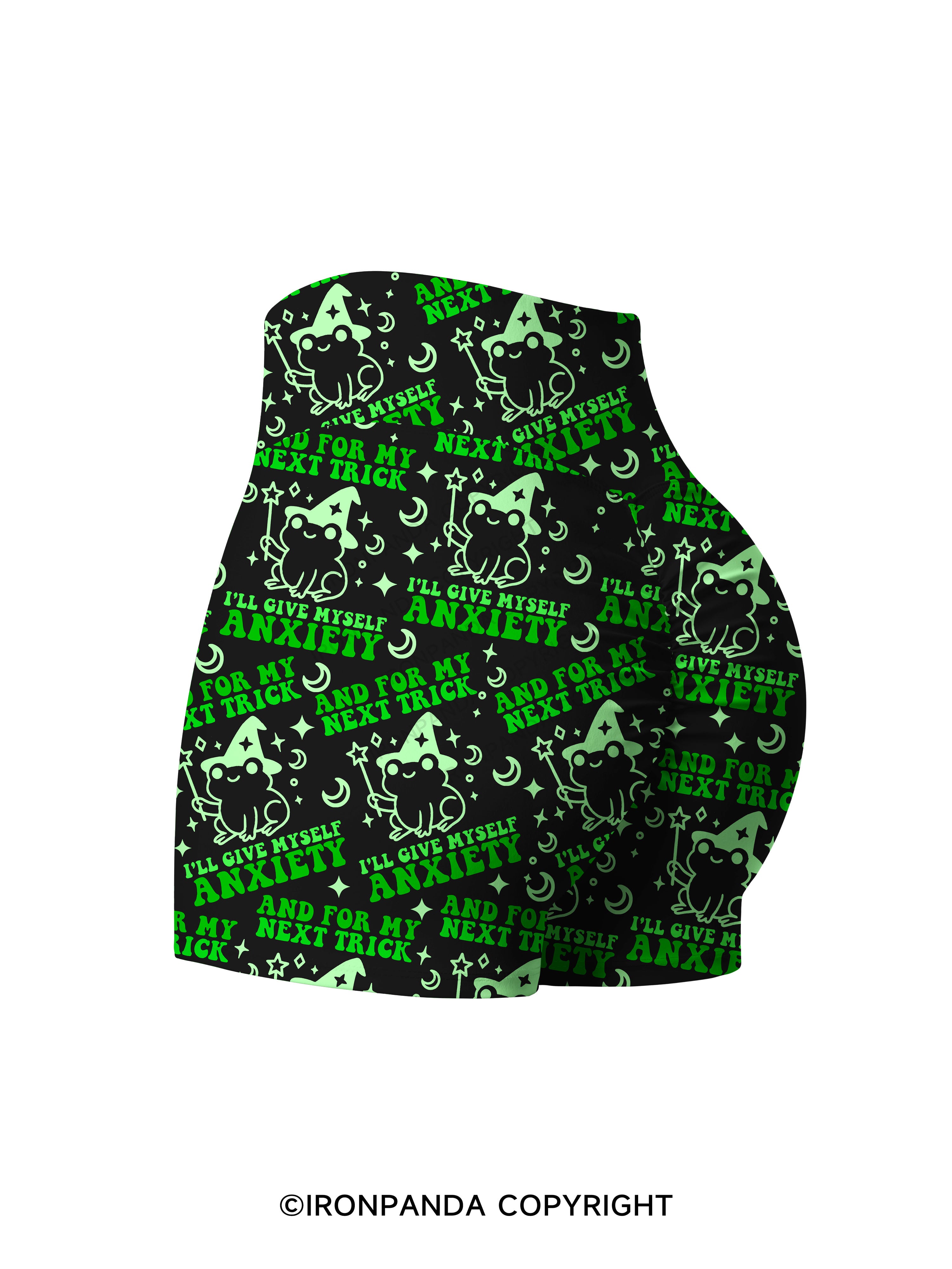 AND FOR MY NEXT TRICK I'LL GIVE MYSELF ANXIETY Printed Yoga Shorts