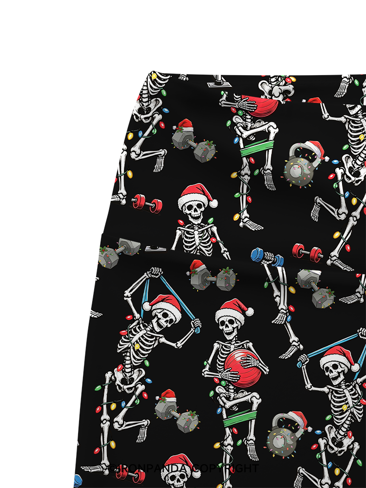 Funny Skeleton Printed Yoga Cycling Shorts