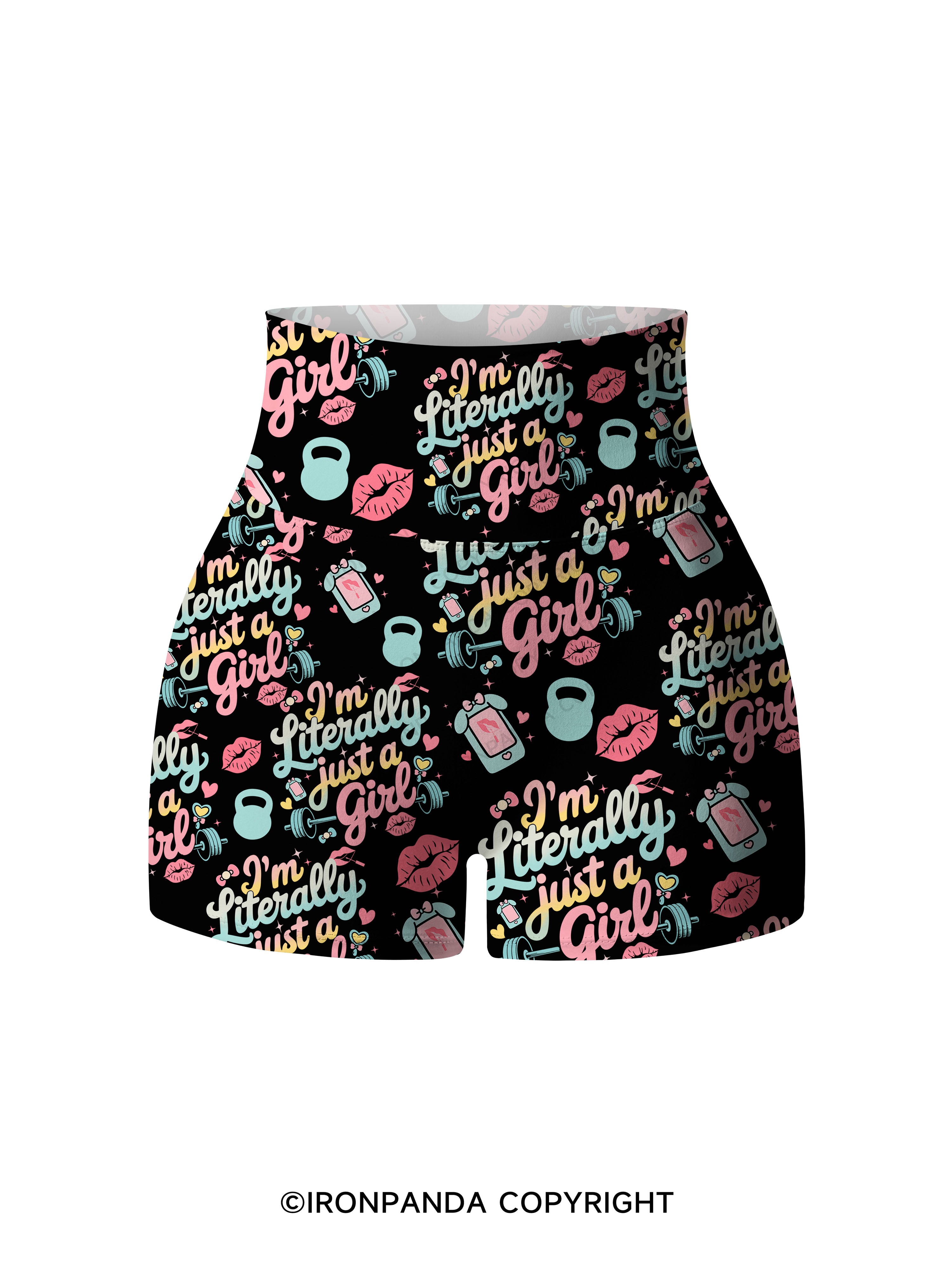 I'm Literally Just A Girl Fitness Printed Yoga Shorts