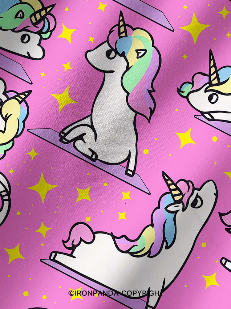 MAGICAL UNICORN STRETCH CLASS Printed Yoga Shorts