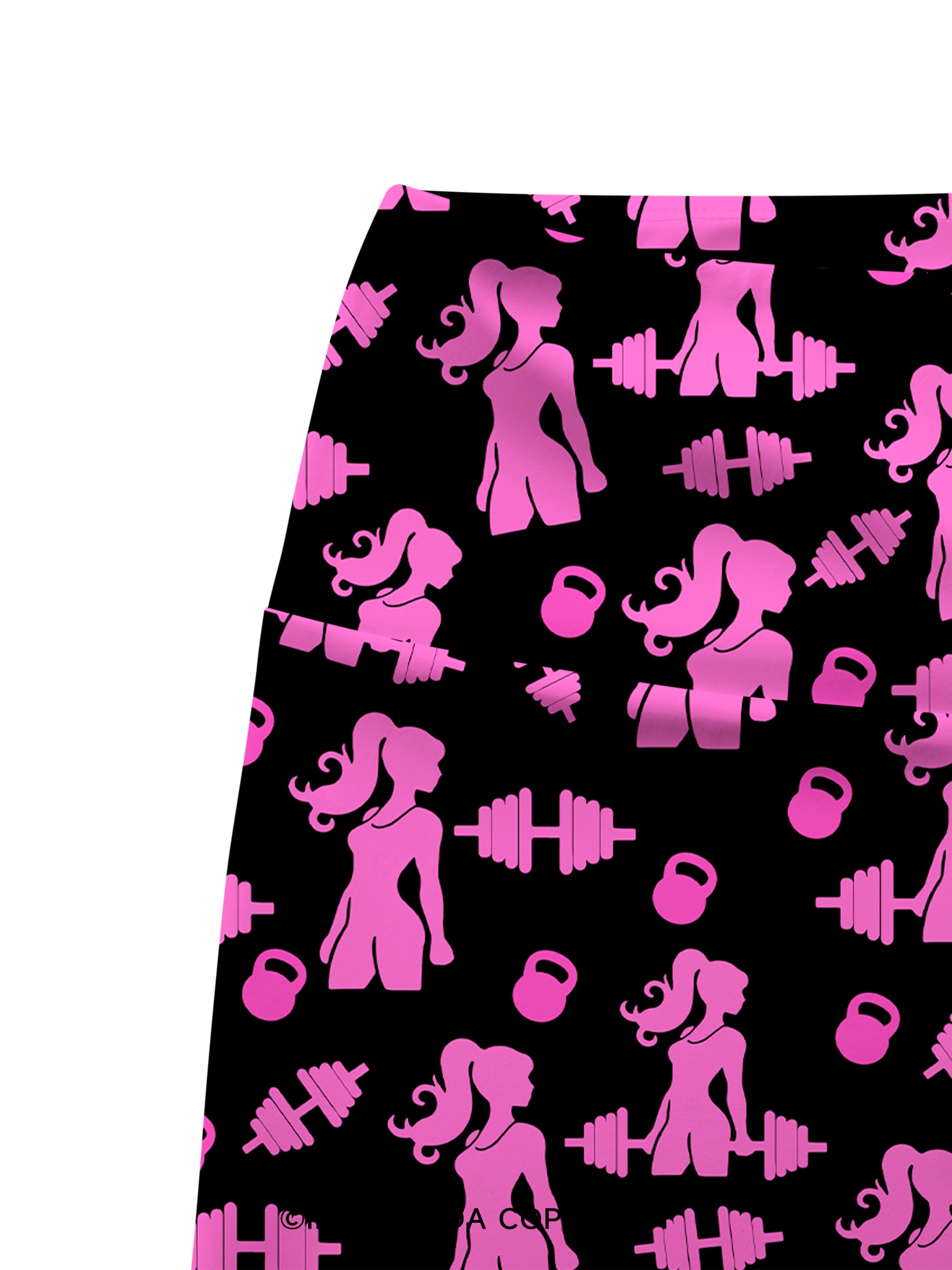 PINK POWERLIFT Printed Yoga Cycling Shorts