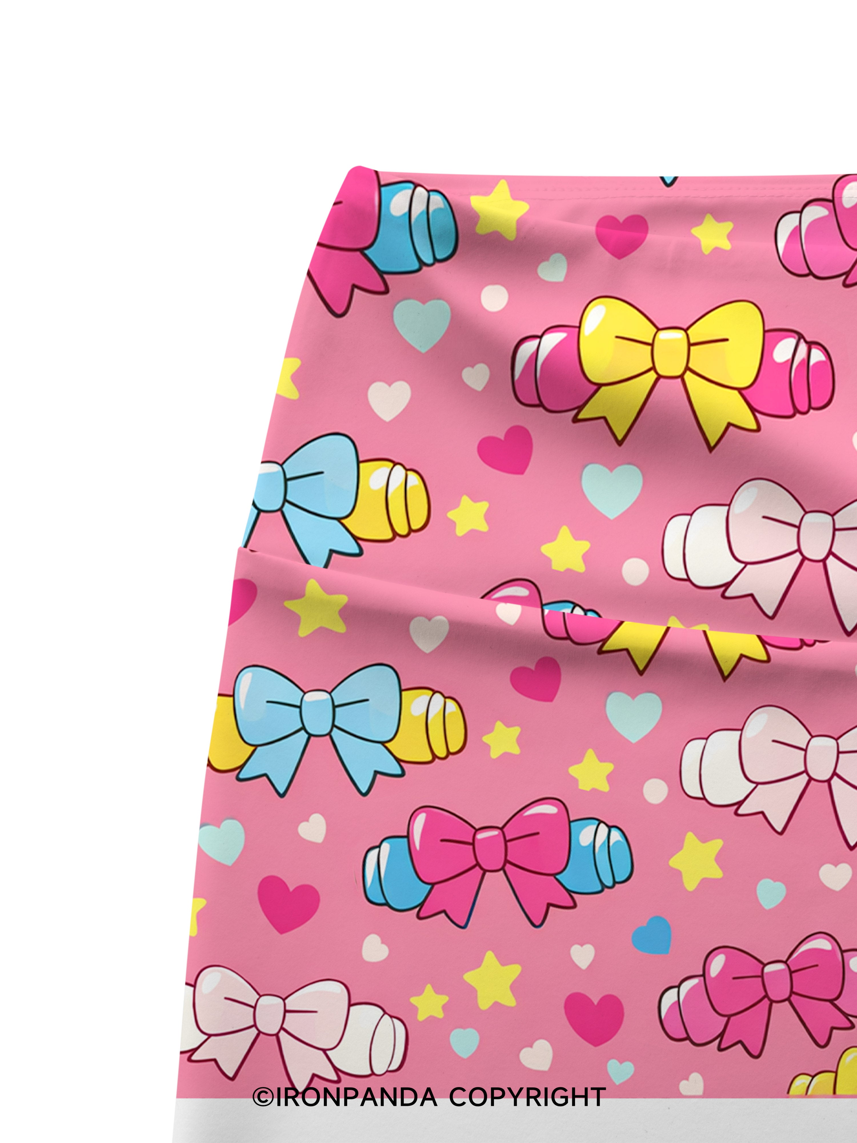 Sweet Pump Bow Dumbbell Printed Yoga Cycling Shorts