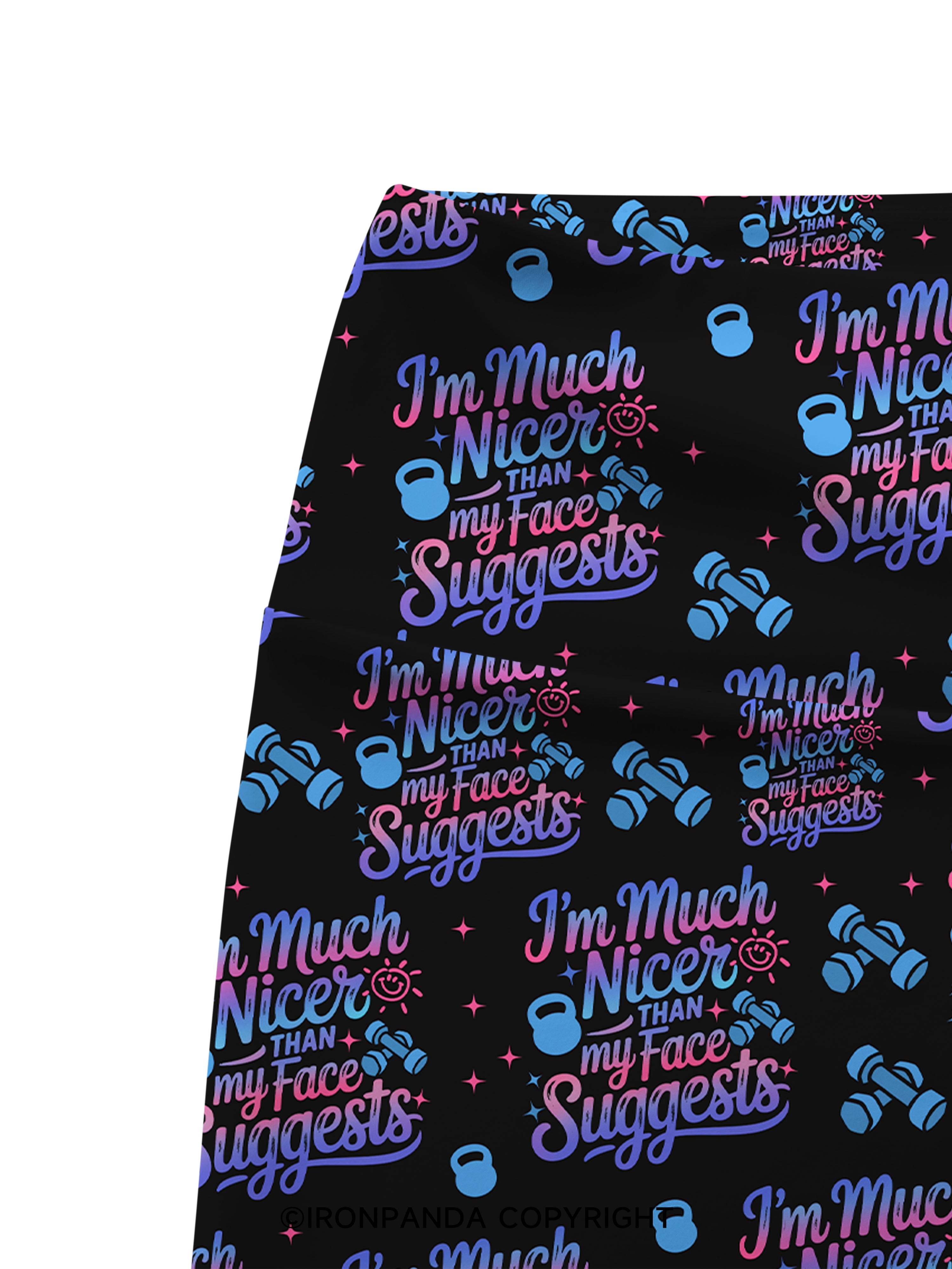 i'm much nicer than my face suggests Printed Yoga Cycling Shorts