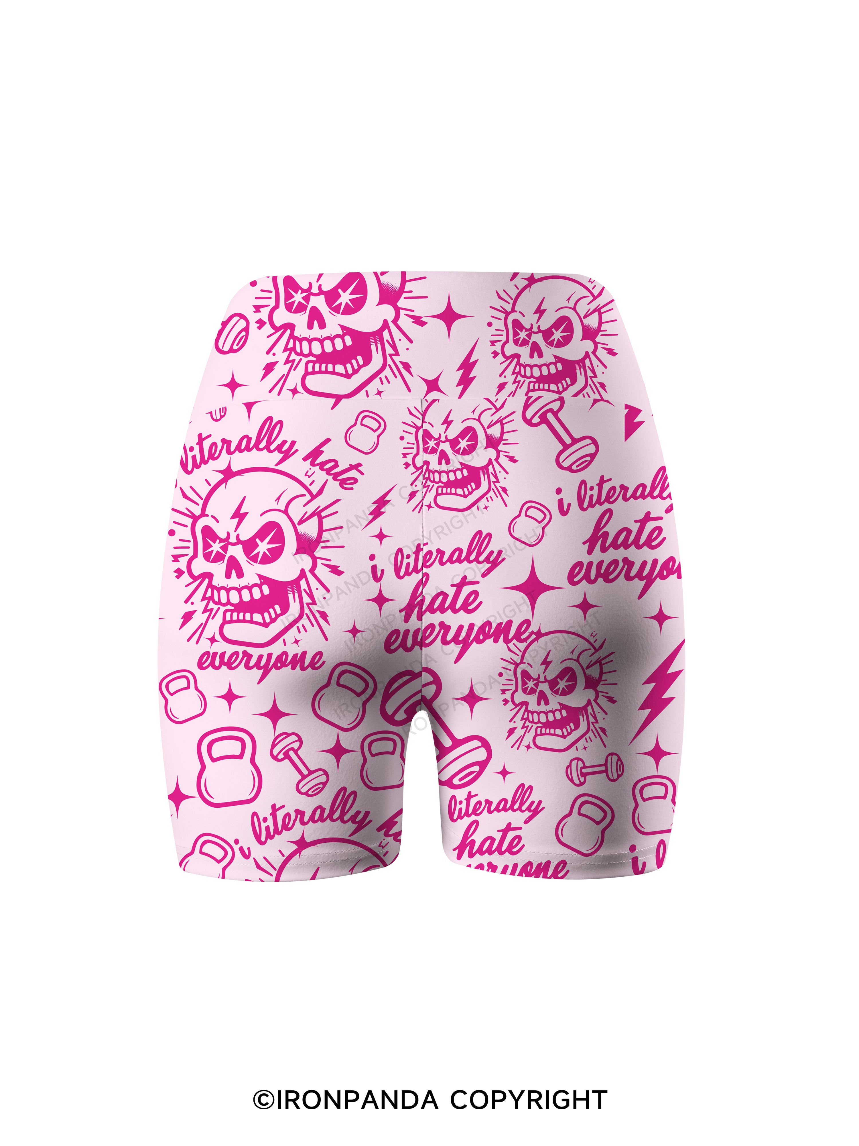 i literally hate everyone skeleton Printed Yoga Cycling Shorts