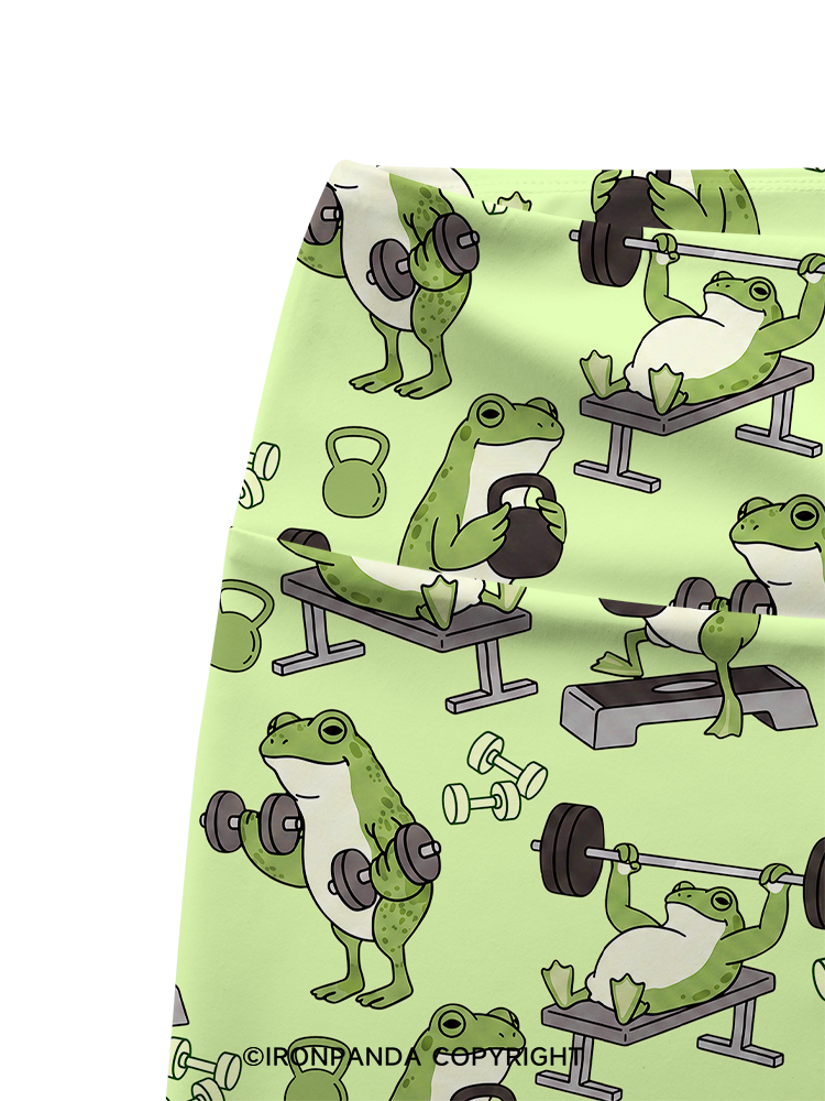 Frog Gym Printed Yoga Cycling Shorts