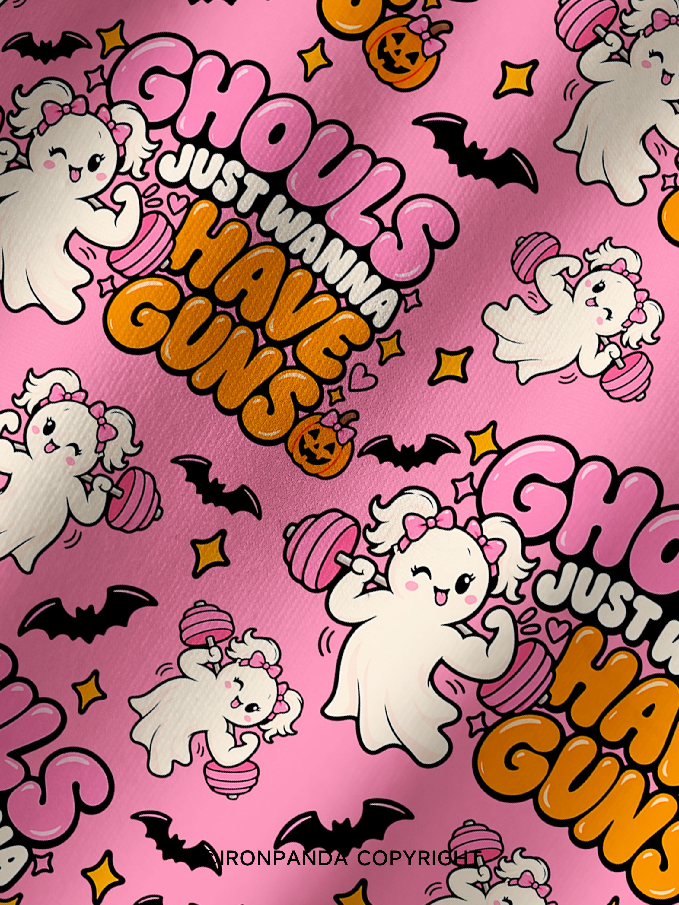 GHOULS JUST WANNA HAVE GUNS Printed Yoga Shorts