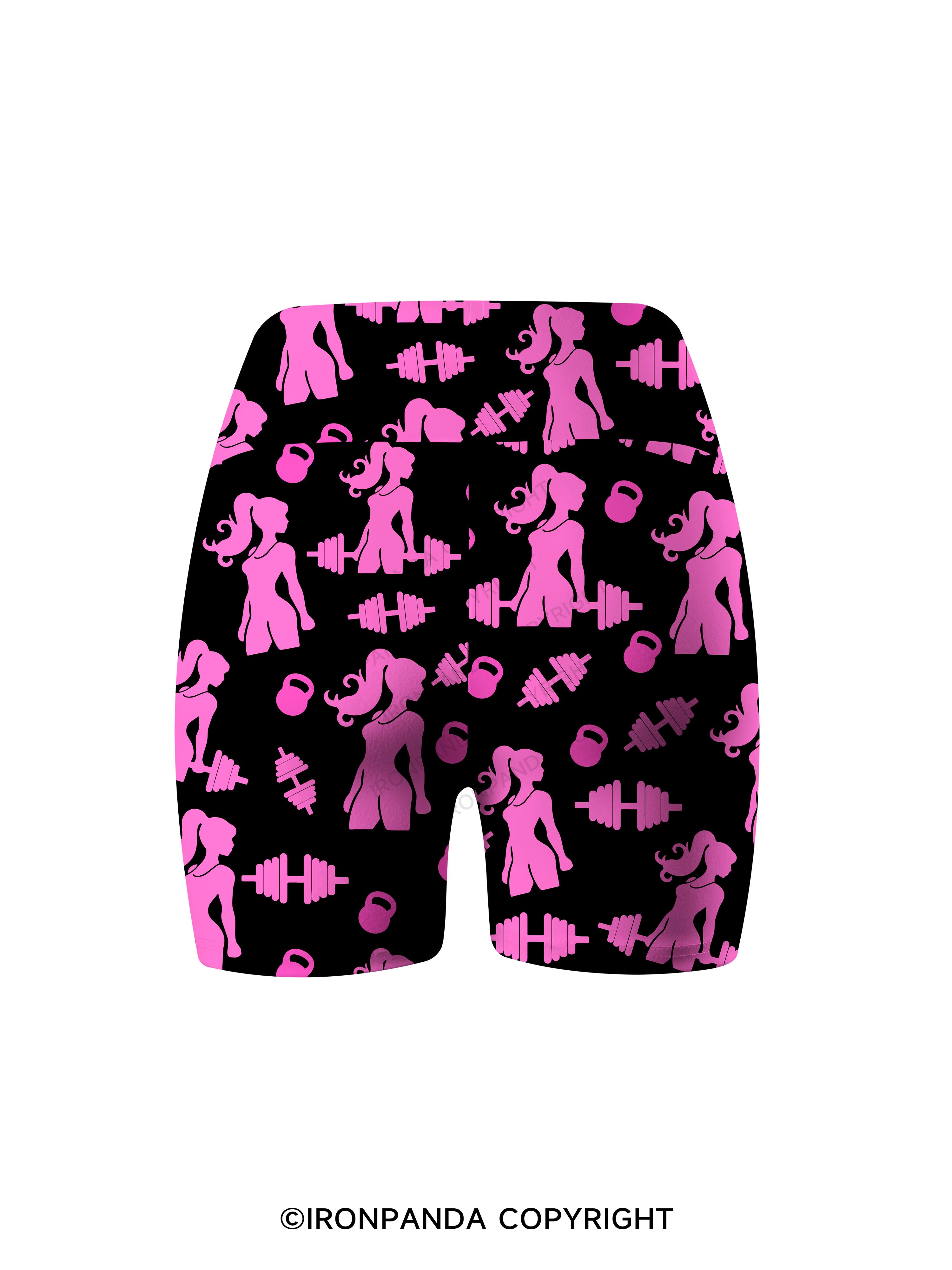 PINK POWERLIFT Printed Yoga Cycling Shorts