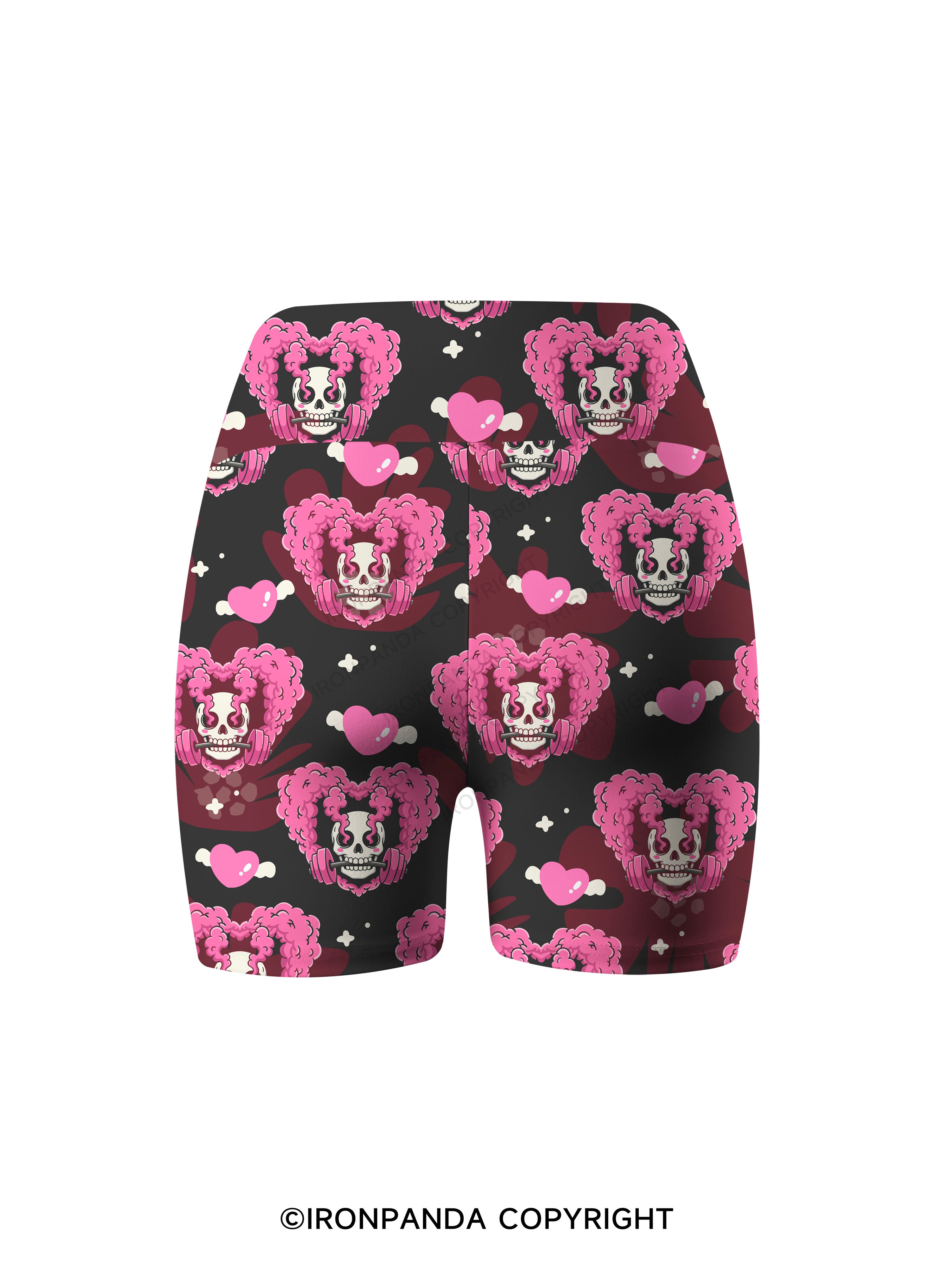 gym heart Printed Yoga Cycling Shorts