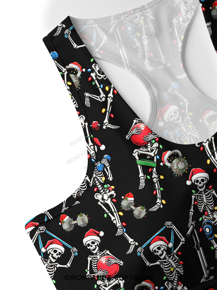 Funny Skeleton Racerback Sports Bra