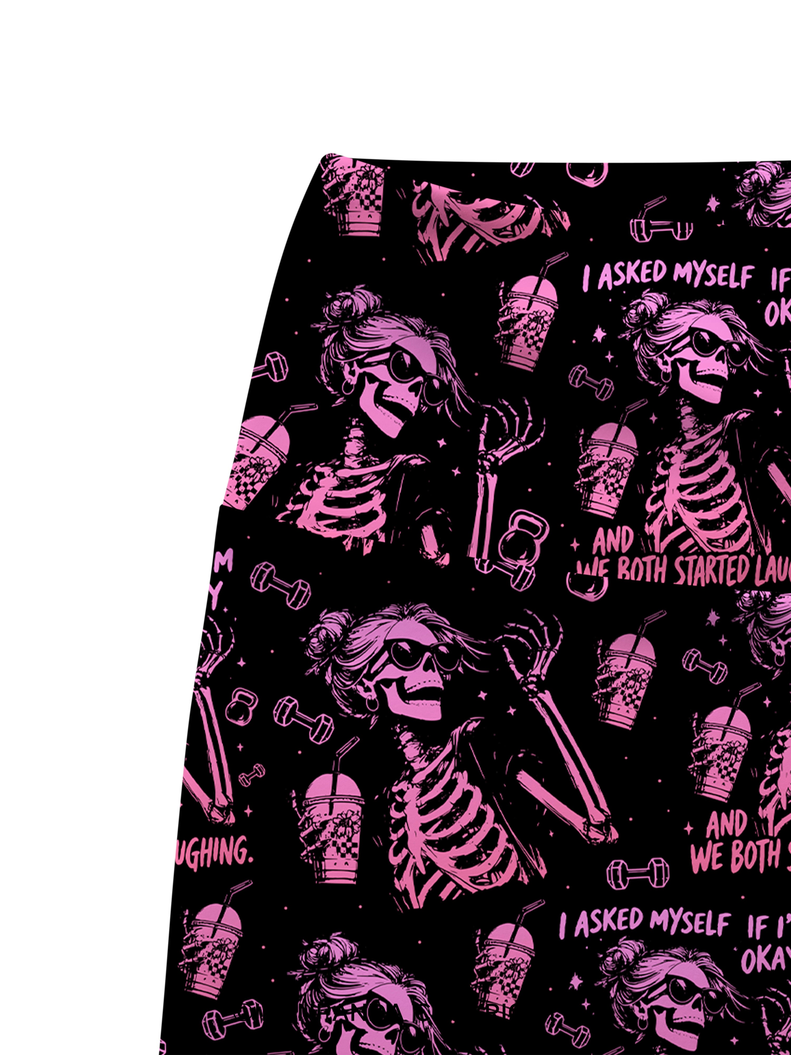 I ASKED MYSELF IF I'M OKAY AND WE BOTH STARTED LAUGHING Printed Yoga Cycling Shorts