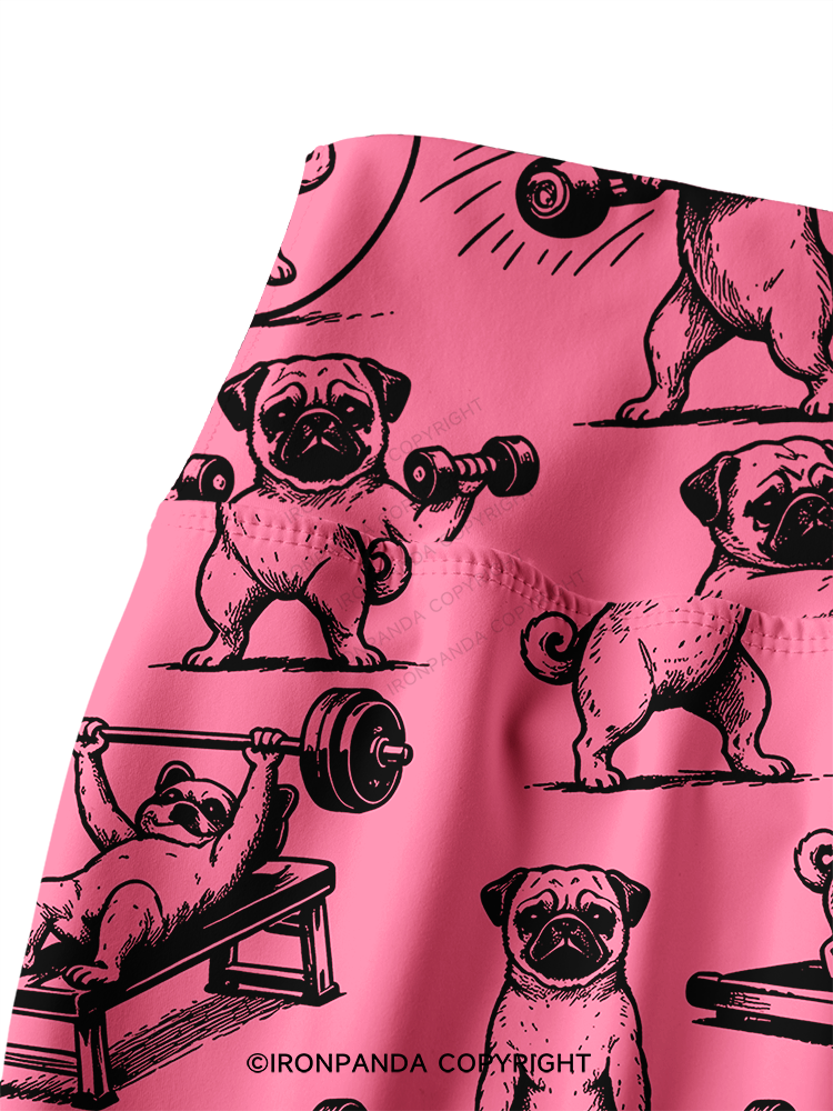 Pug Workout Yoga Printed Yoga Pants