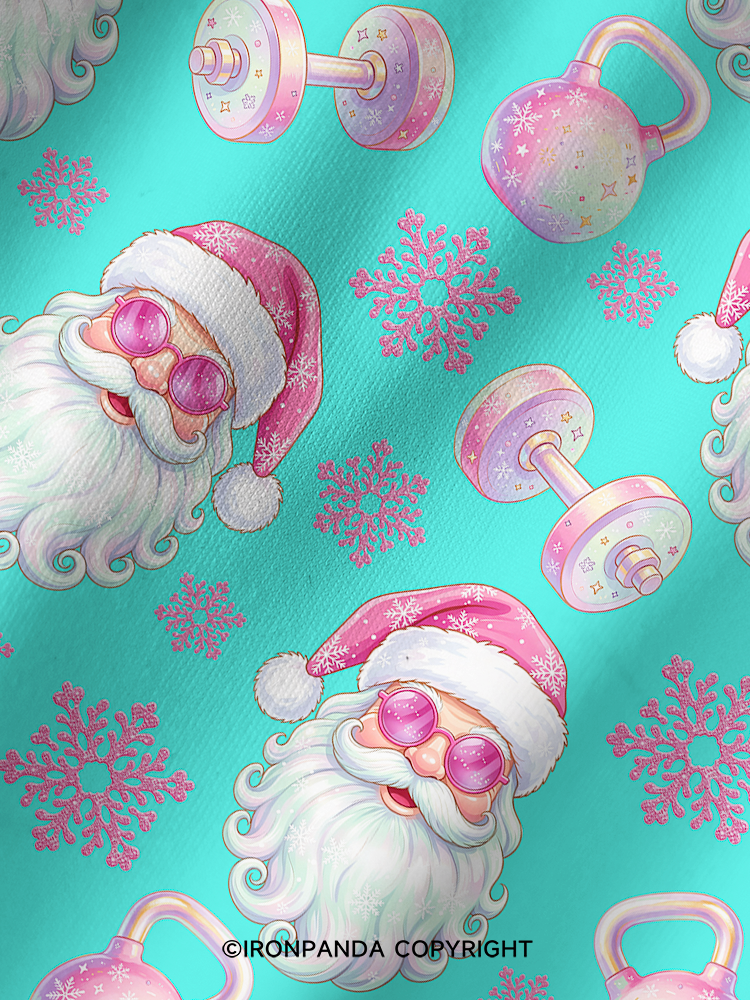 MACARON FITNESS SANTA CLAUS Yoga Printed Yoga Shorts