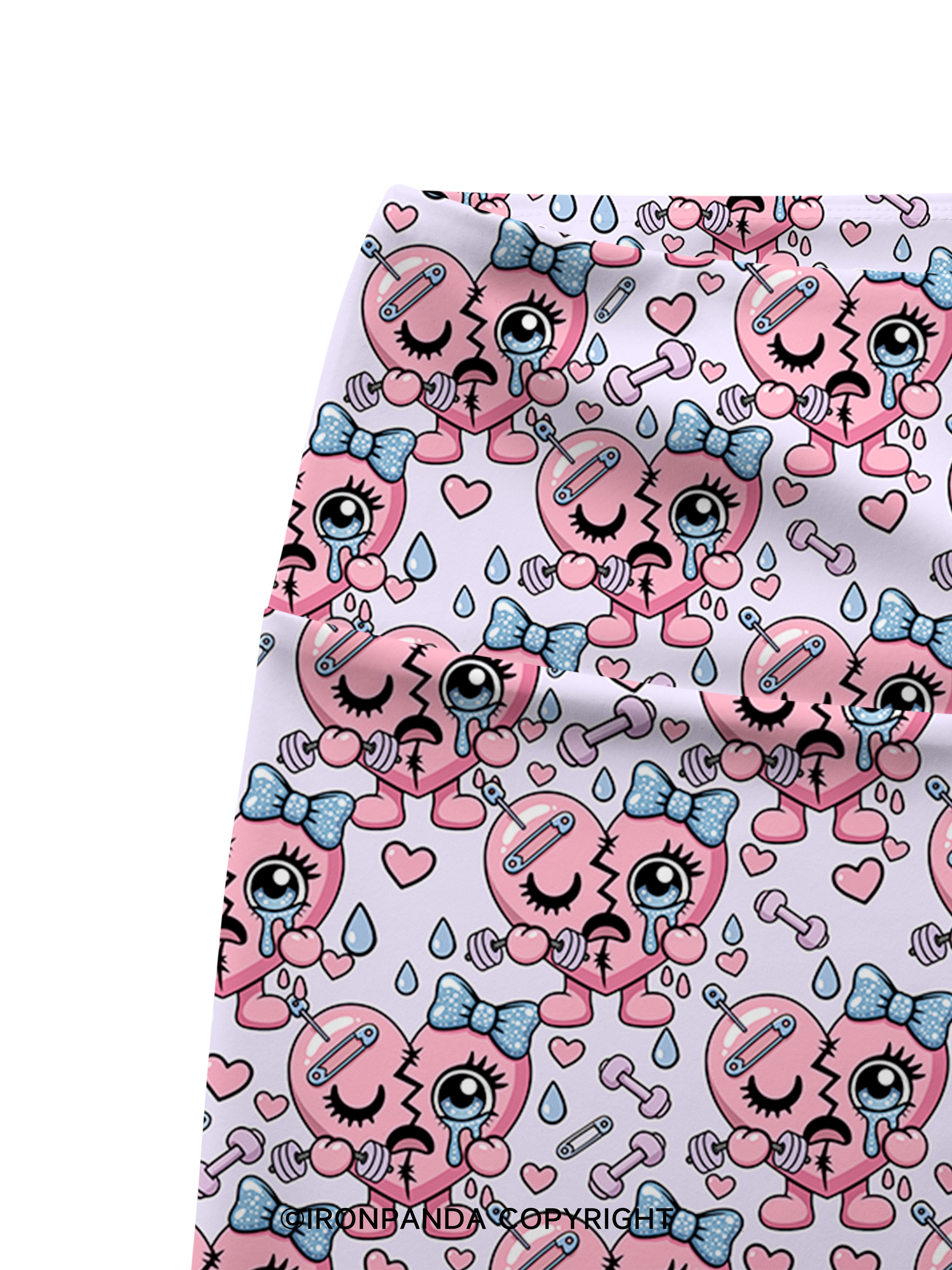 BROKEN BUT STRONGER Printed Yoga Cycling Shorts