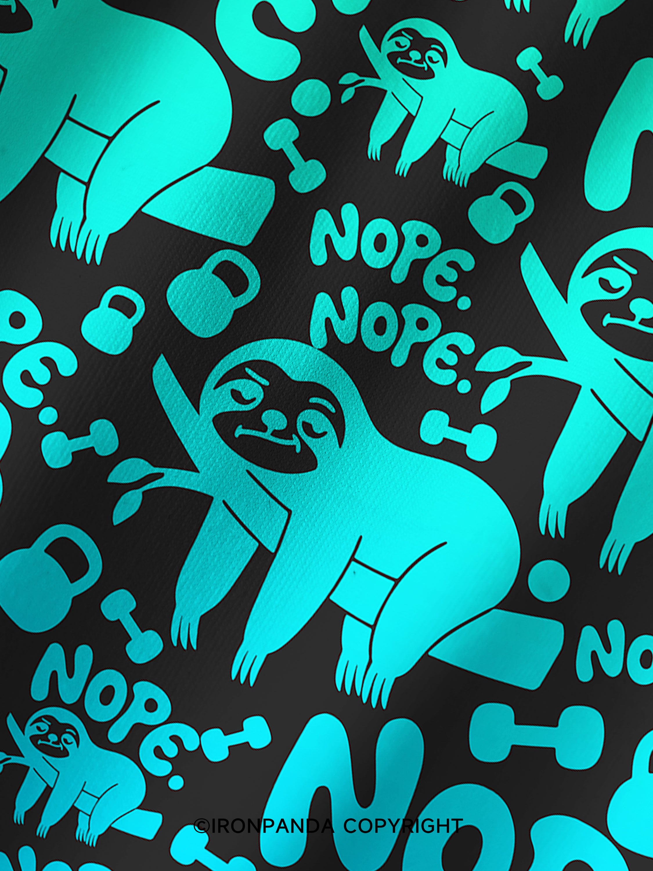 NO TODAY SLOTH FUNNY Printed Yoga Shorts