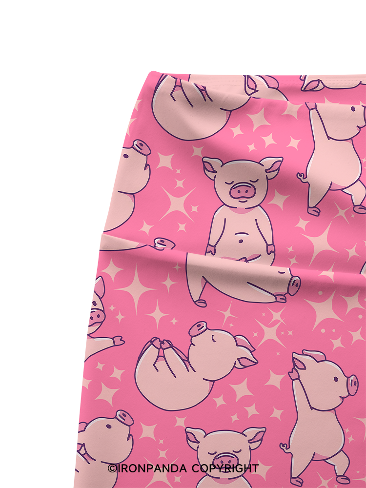 YOGA PIGS Printed Yoga Cycling Shorts