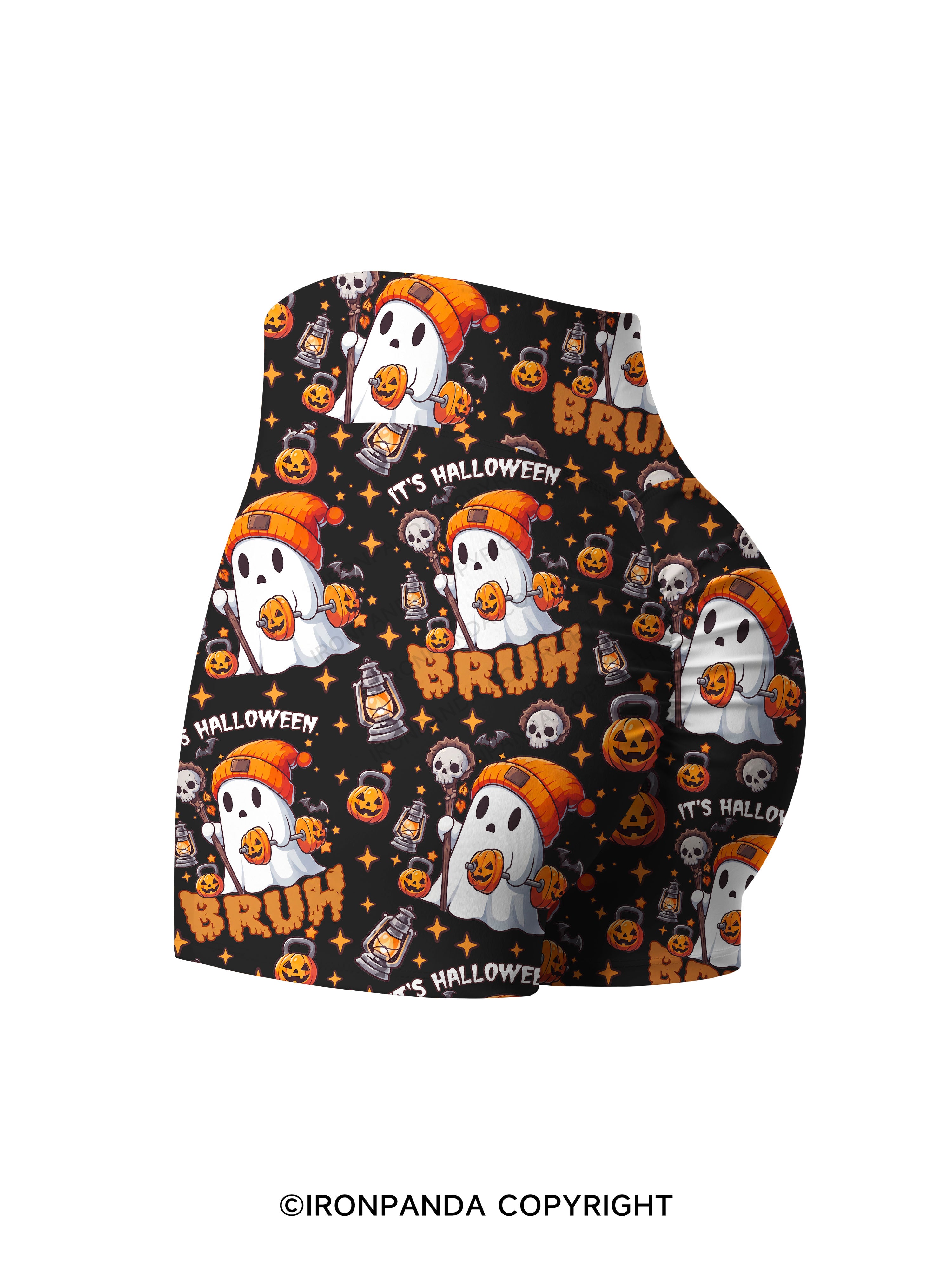 IT'S HALLOWEEN BRUH Printed Yoga Shorts