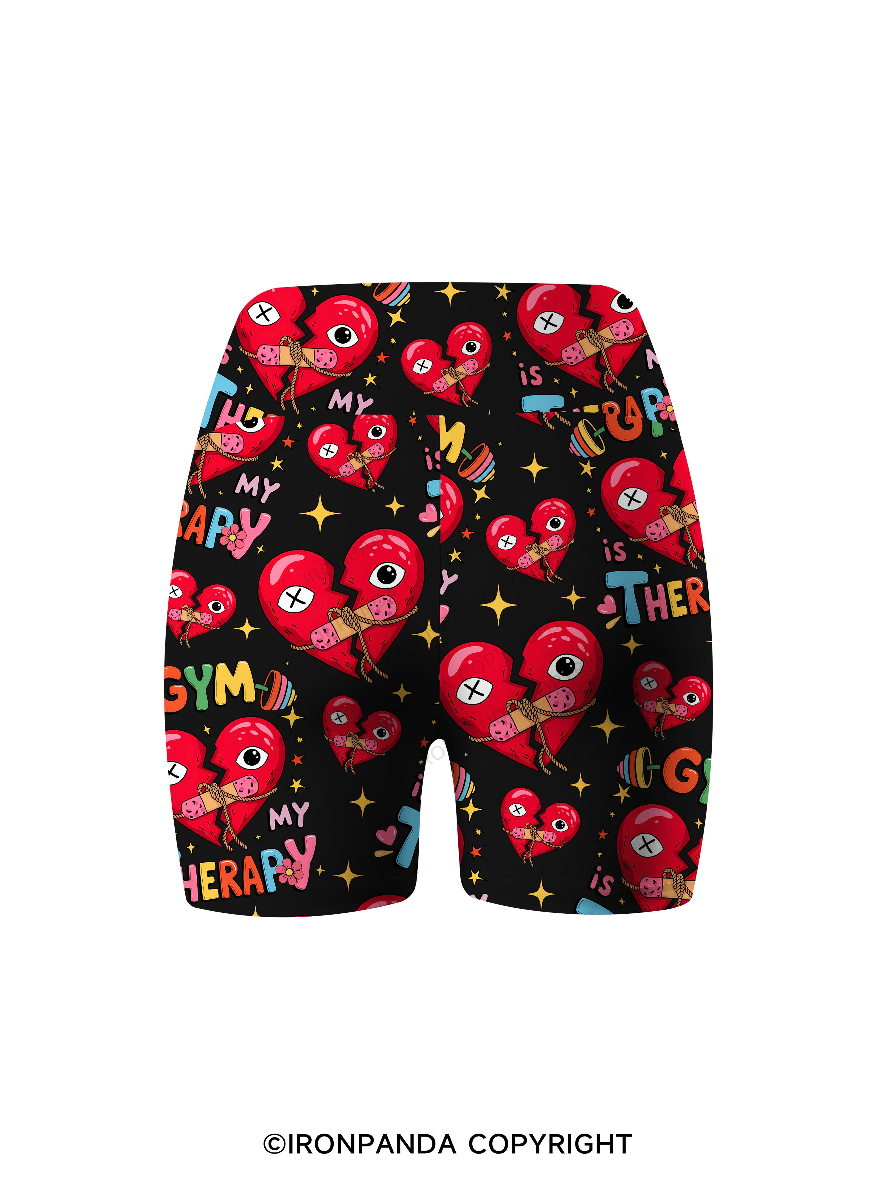 GYM IS MY THERAPY Printed Yoga Cycling Shorts