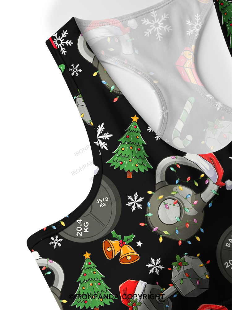 Christmas Fitness Racerback Sports Bra