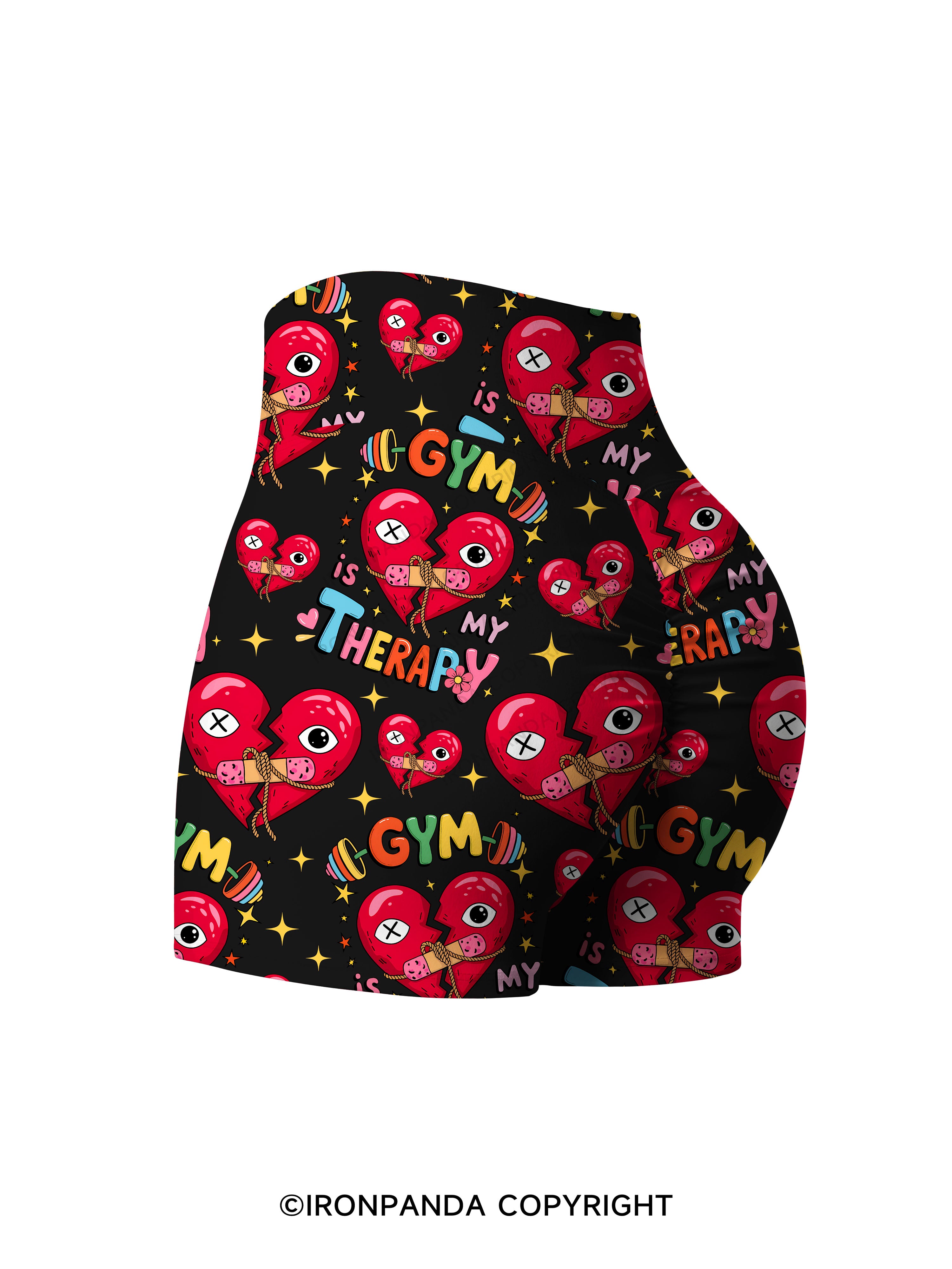 GYM IS MY THERAPY Printed Yoga Shorts
