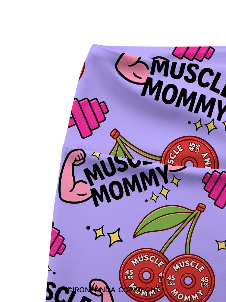 Muscle Mommy Printed Yoga Cycling Shorts