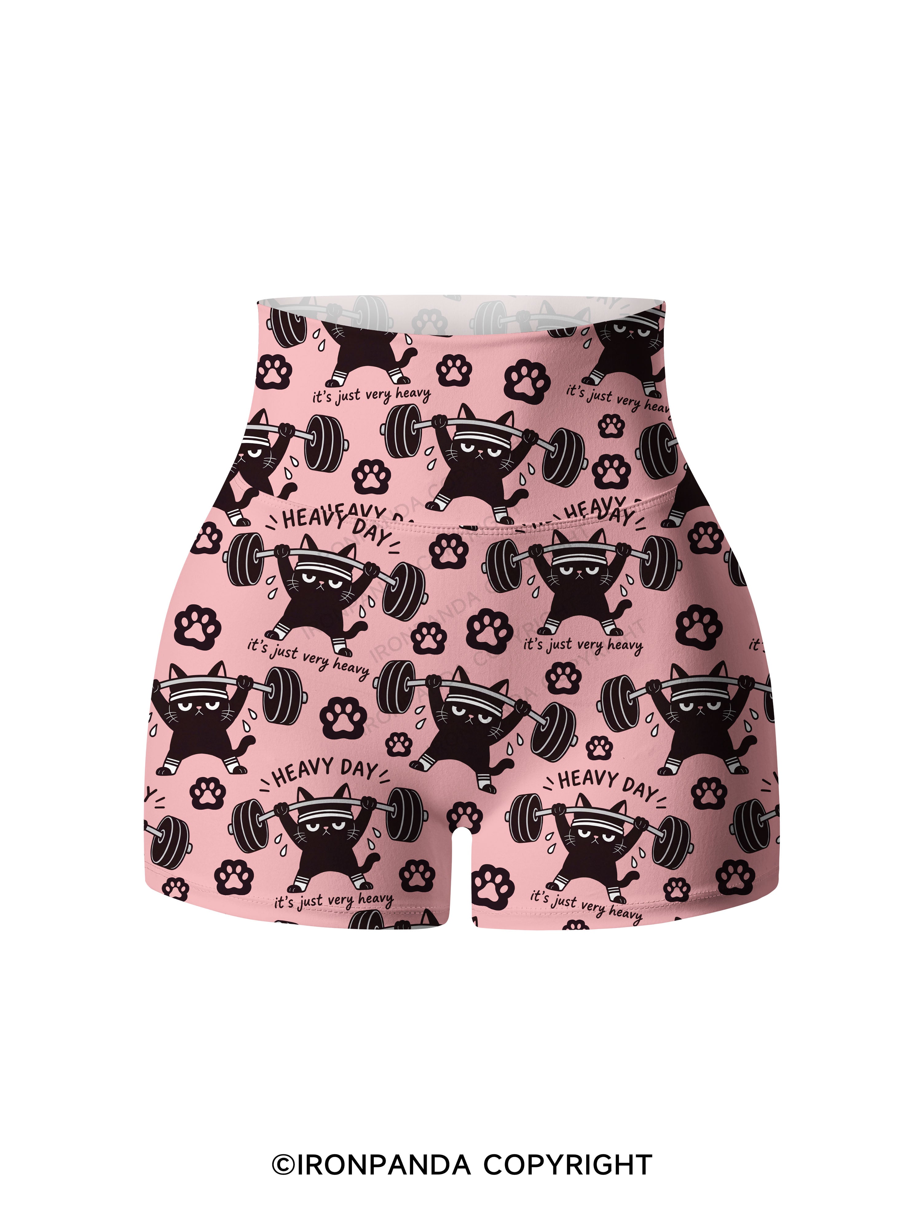 HEAVY DAY IT'S JUST VERY HEAVY Printed Yoga Shorts