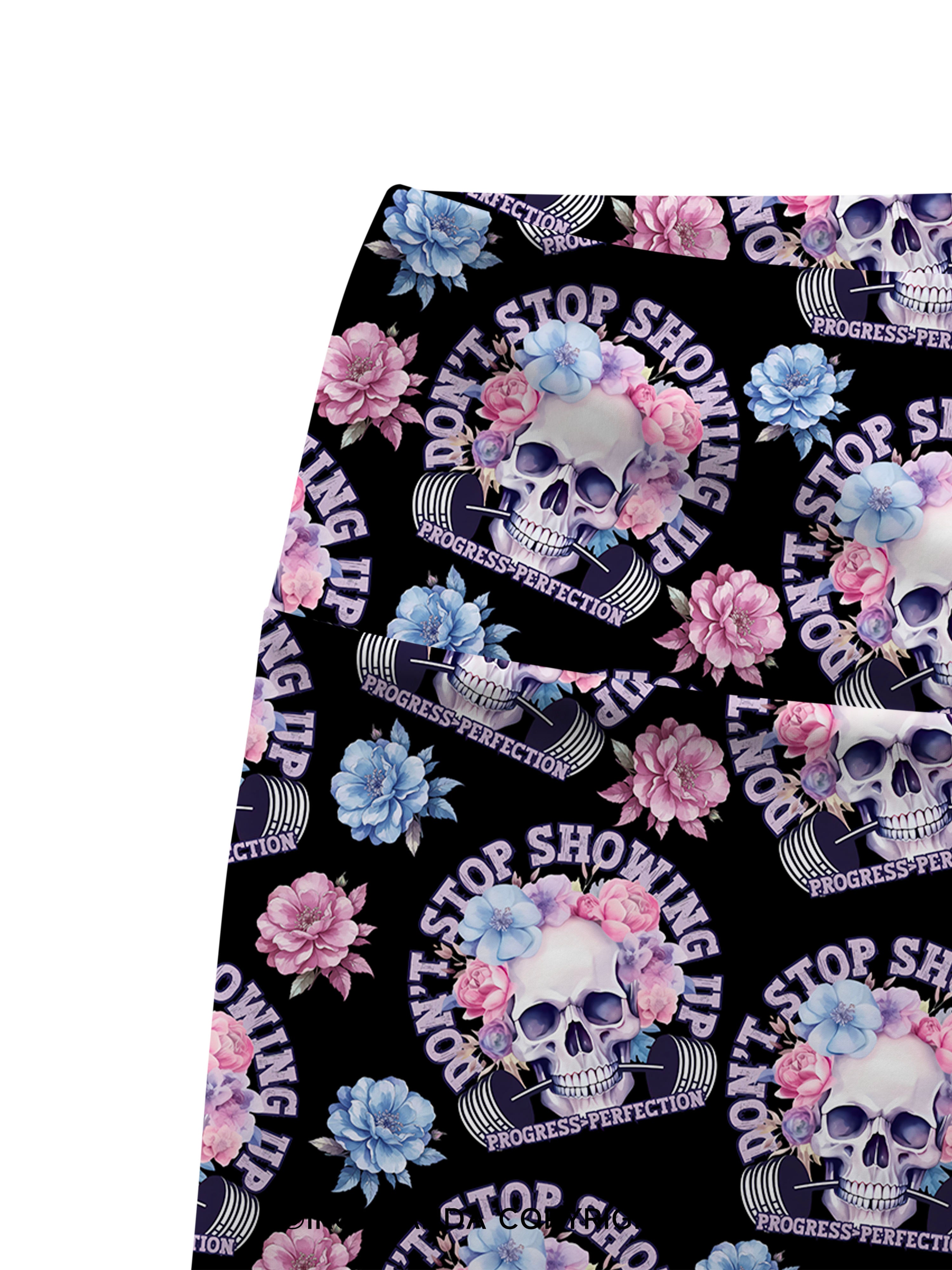DON’T STOP SHOWING UP PROGRESS-PERFECTION Printed Yoga Cycling Shorts
