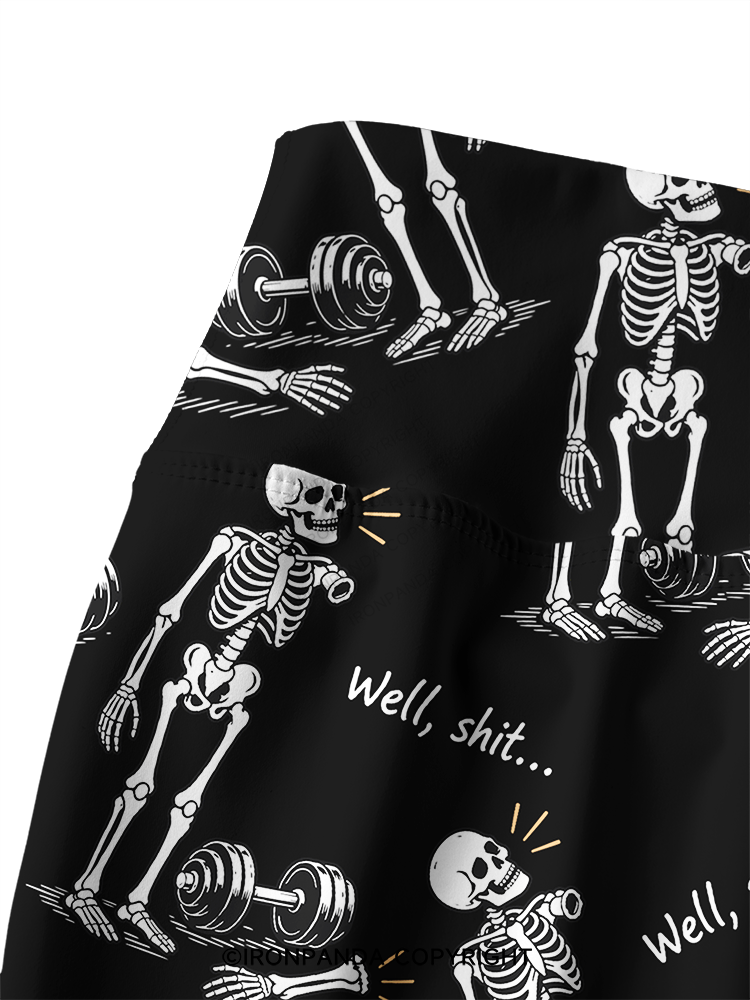 Well Shit Skeleton Printed Yoga Pants
