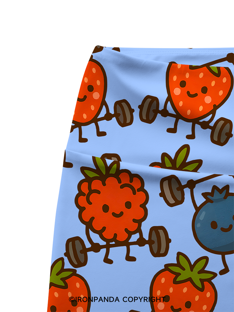BERRY STRONG Printed Yoga Cycling Shorts