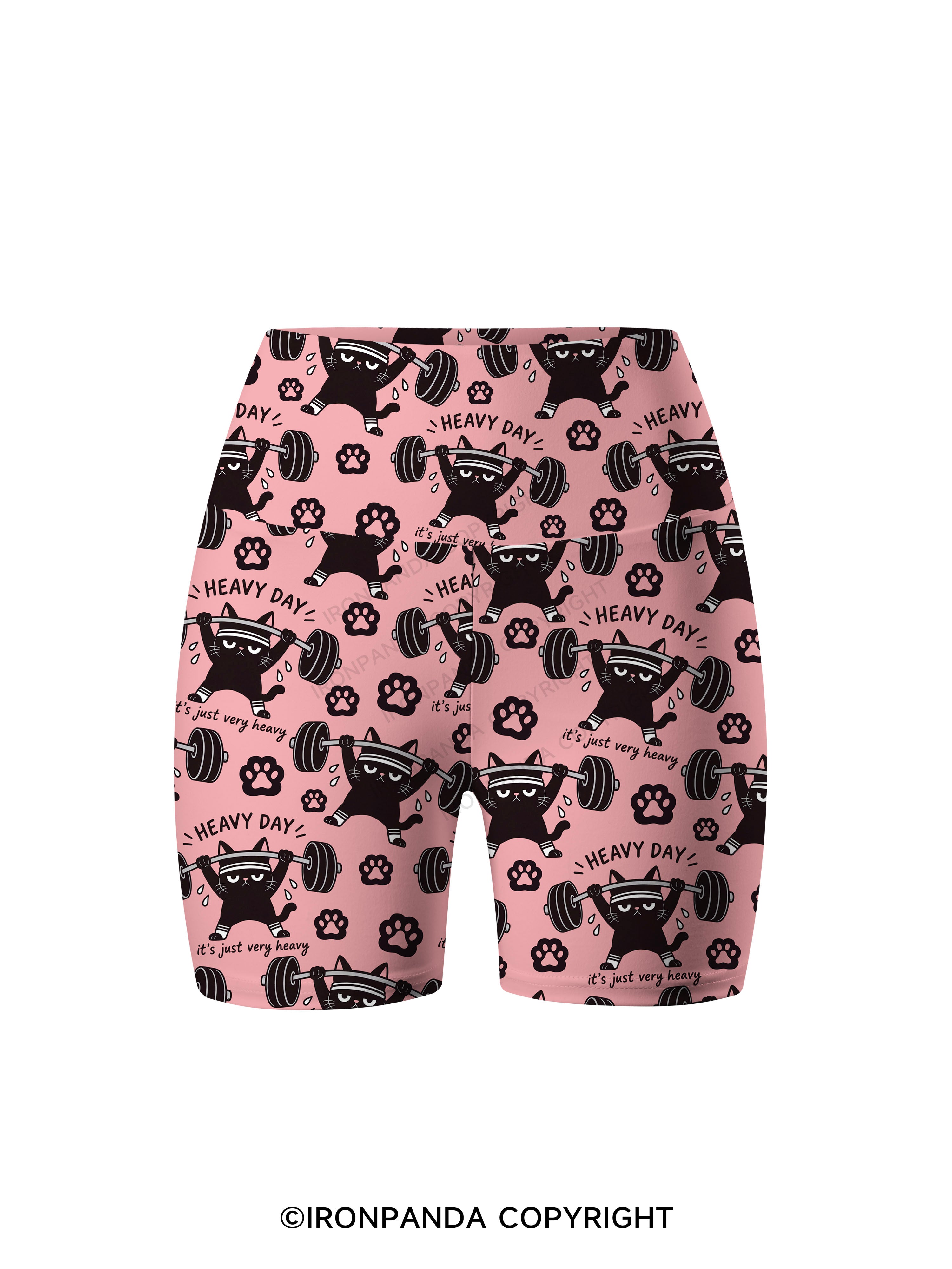 HEAVY DAY IT'S JUST VERY HEAVY Printed Yoga Cycling Shorts
