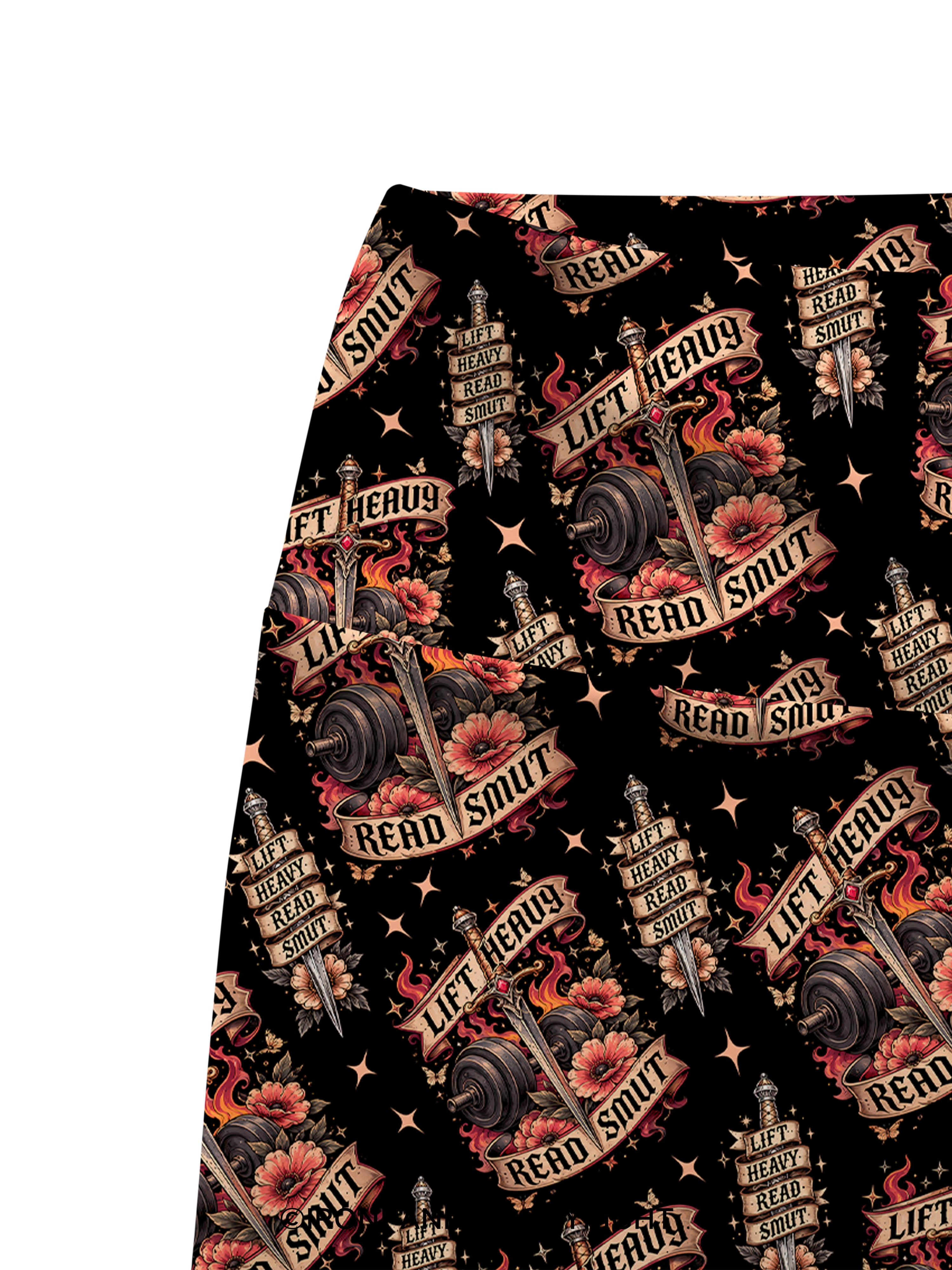 Lift Heavy Read Smut Printed Yoga Cycling Shorts